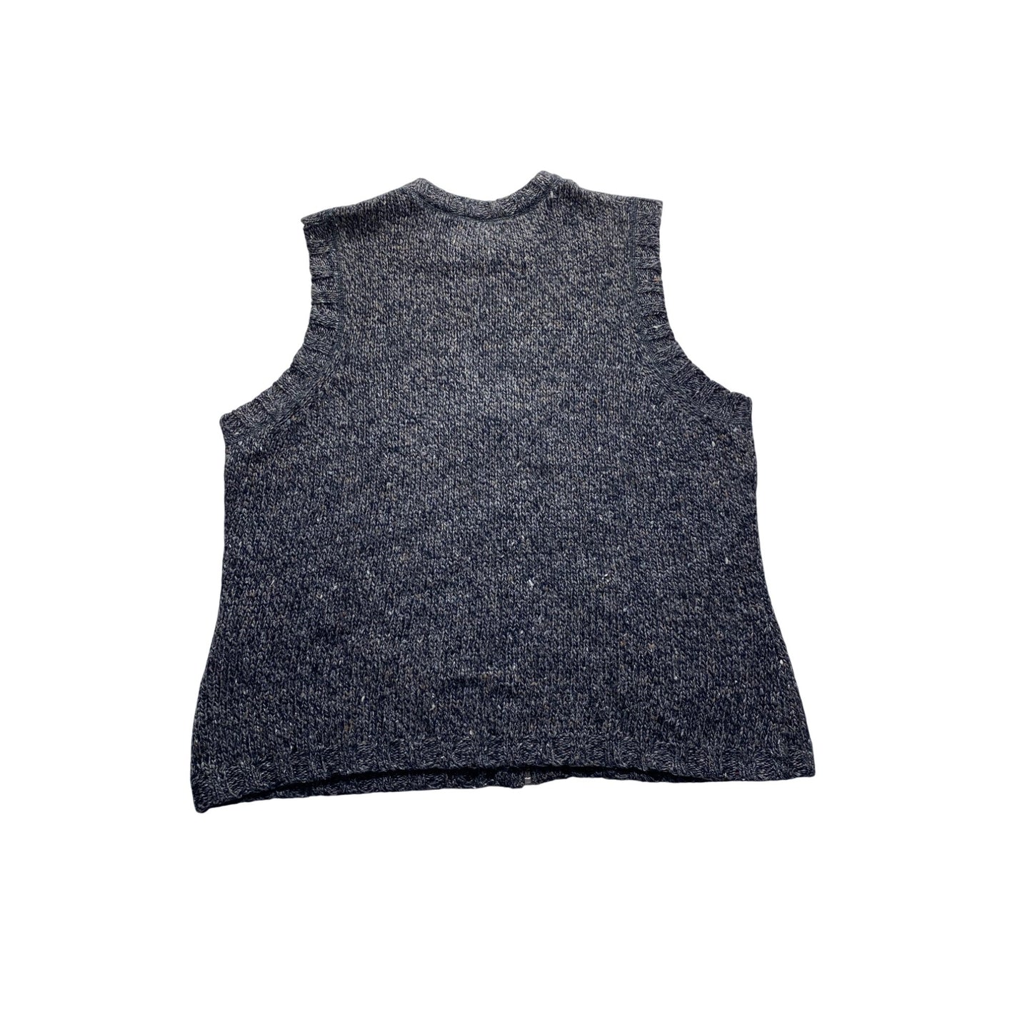 Woolrich Womens Black Heather wool blend l Vest With Cardinal Embroidery #7351