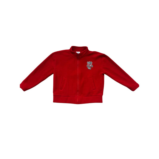 Boys 5T Red Fleece Jacket With Bucky Badger Embroidery #8398
