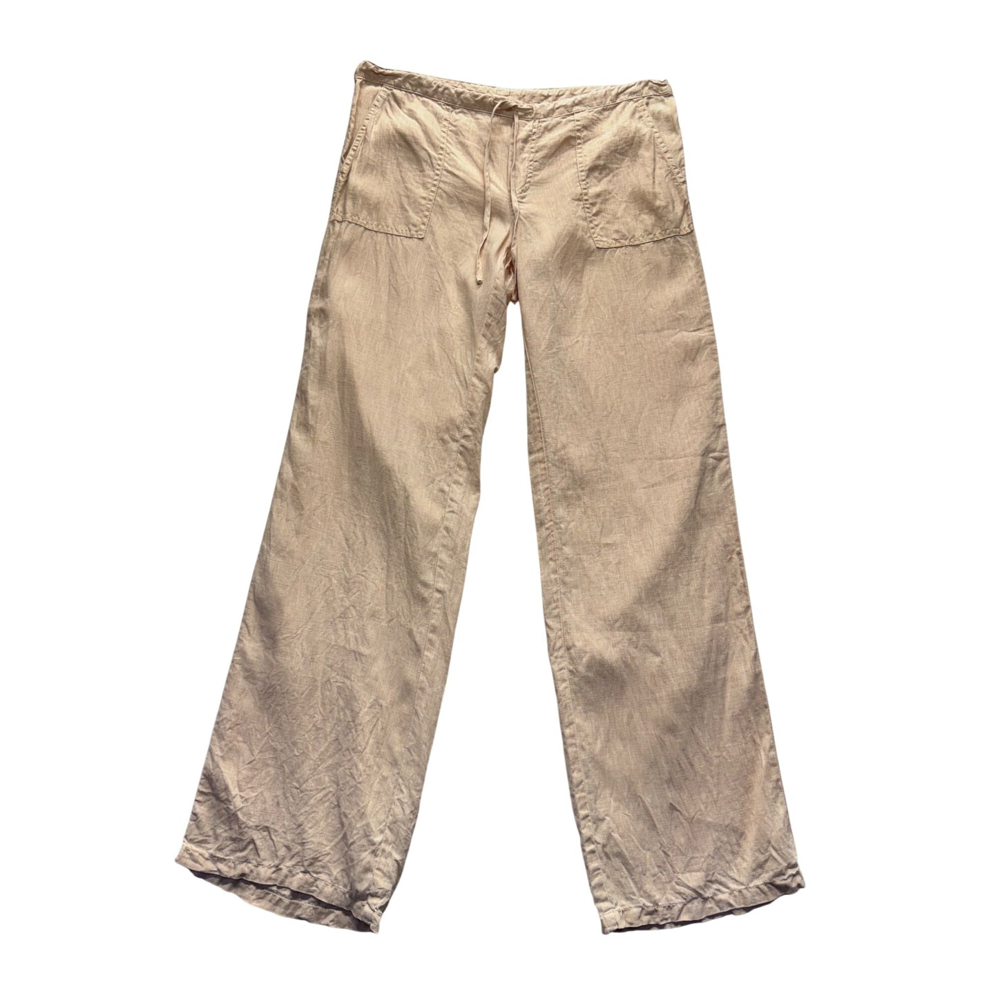 Linen Jay Wide-Leg Beige Pants Size M #9321