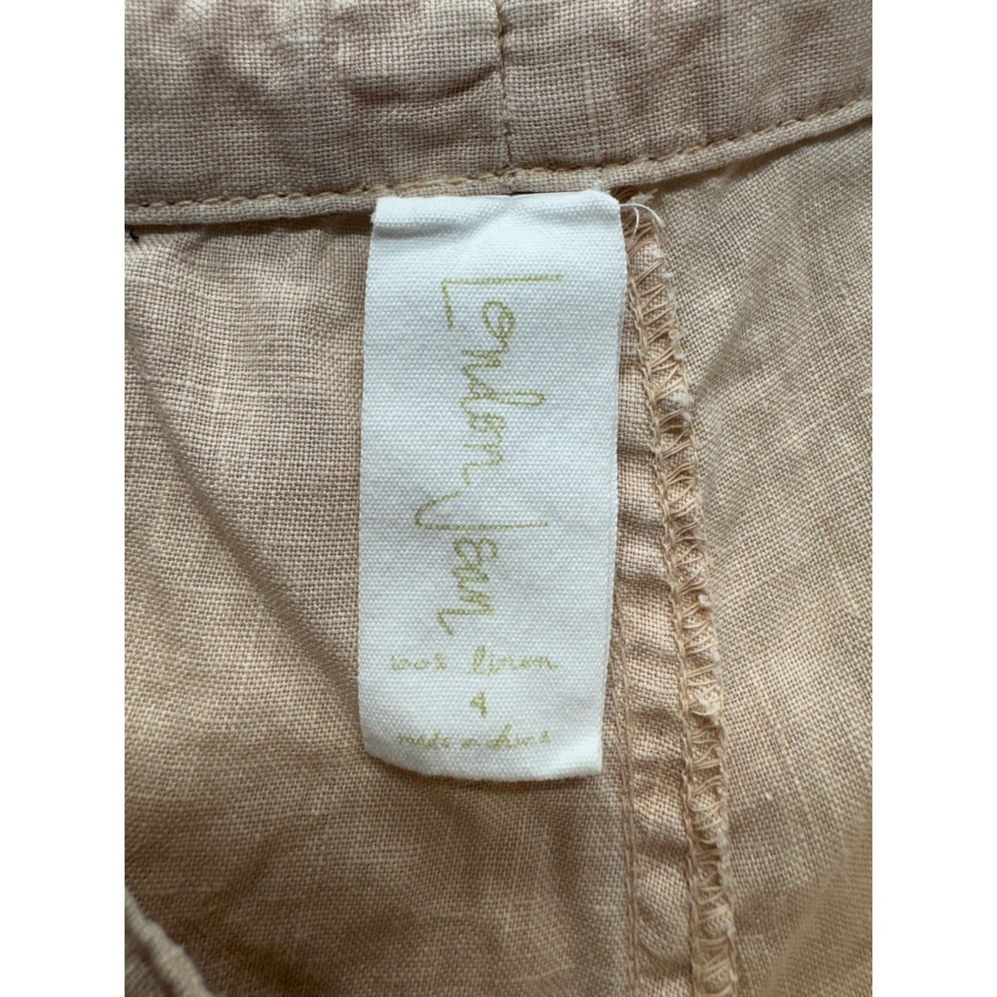 Linen Jay Wide-Leg Beige Pants Size M #9321