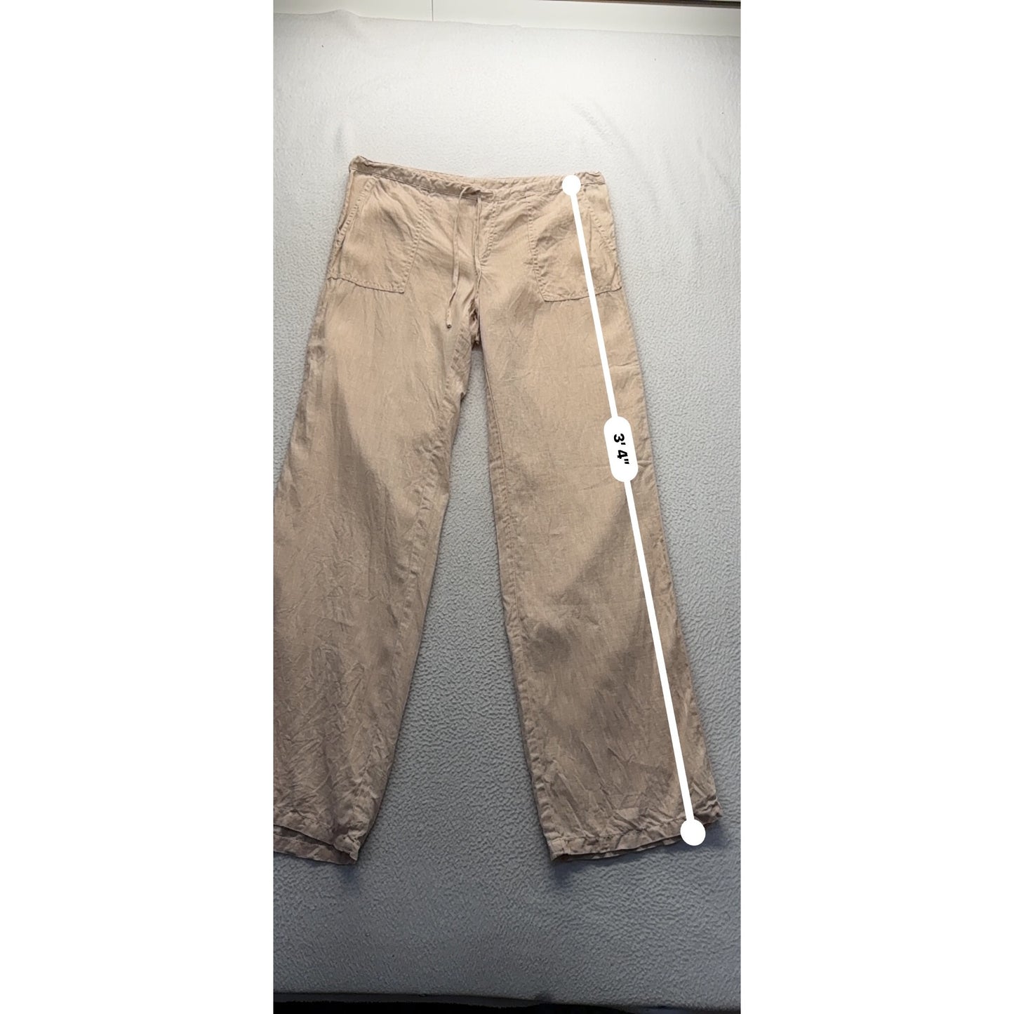 Linen Jay Wide-Leg Beige Pants Size M #9321