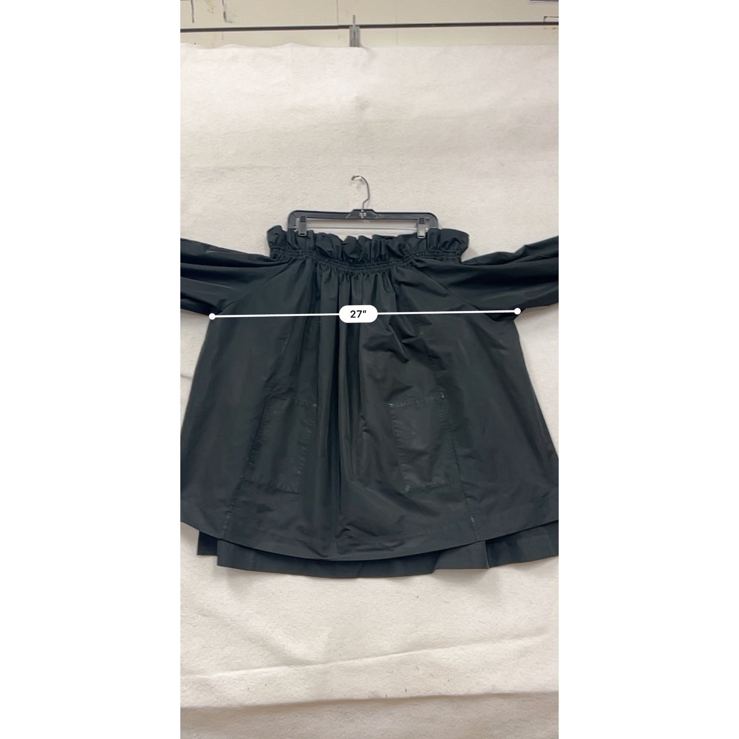 BCBGMaxAzria Womens Black Ruffled Off-Shoulder Balloon Sleeve Dress #8399