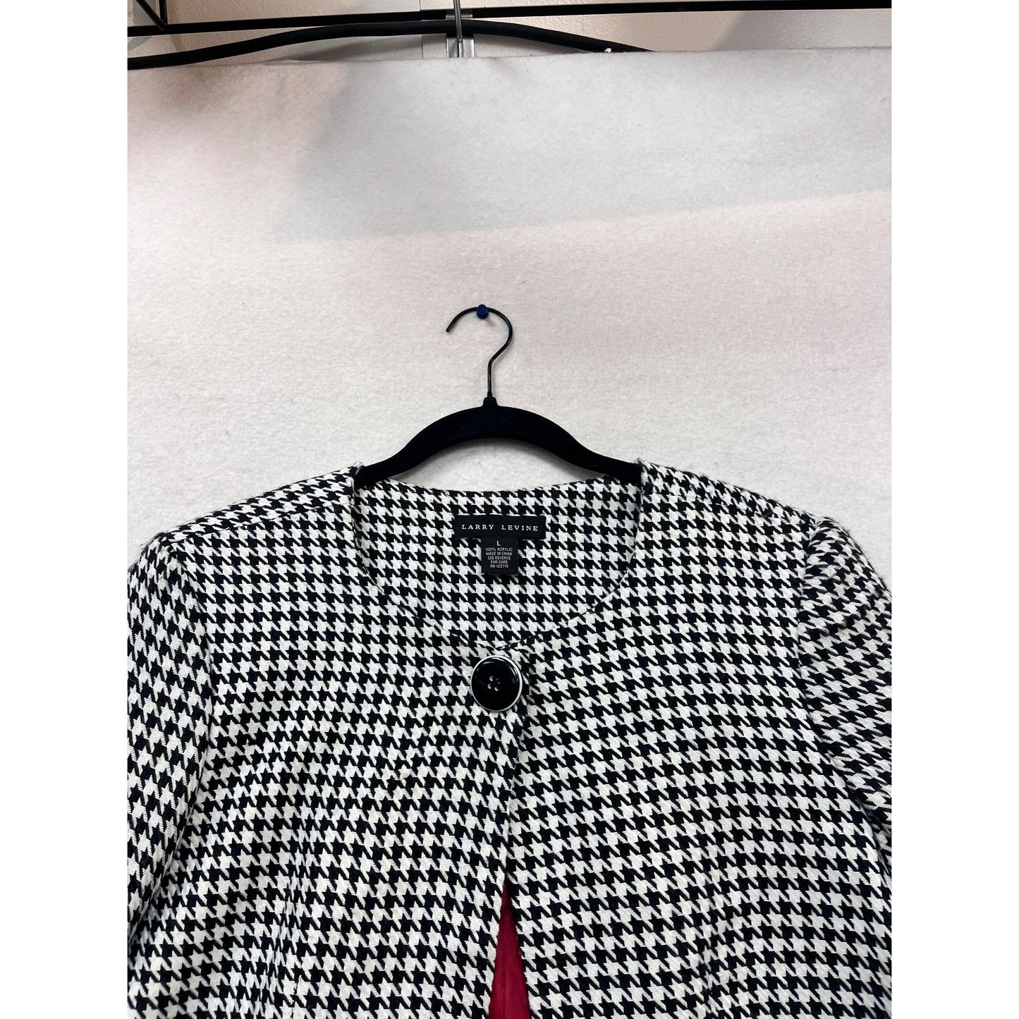 Larry Levine Houndstooth Jacket L #963A