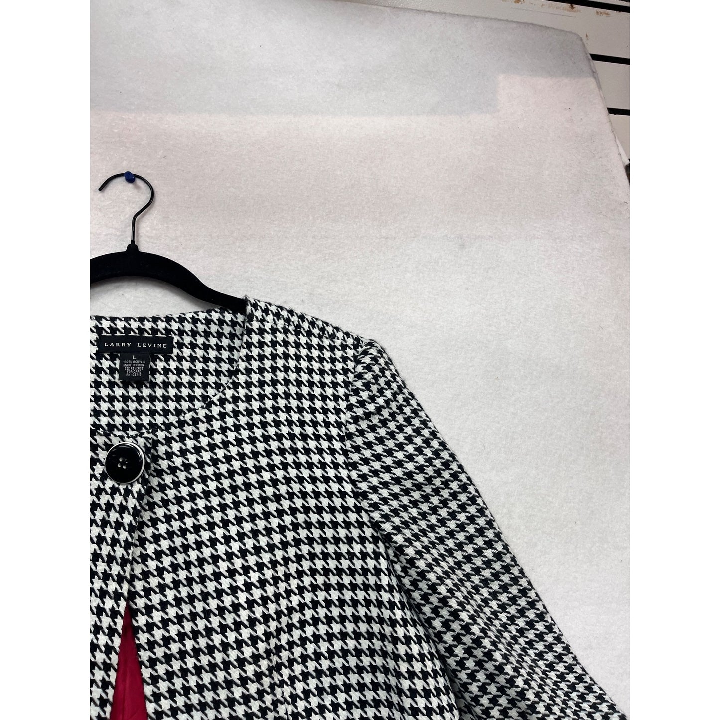 Larry Levine Houndstooth Jacket L #963A