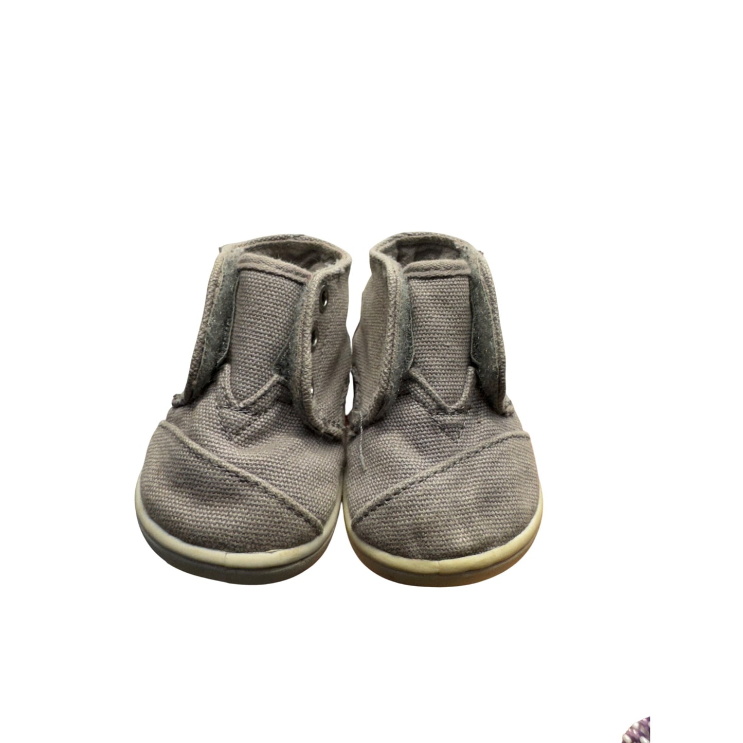 Toms Gray Canvas High-Top Toddler Shoes With Rubber Soles Size 5 #9295