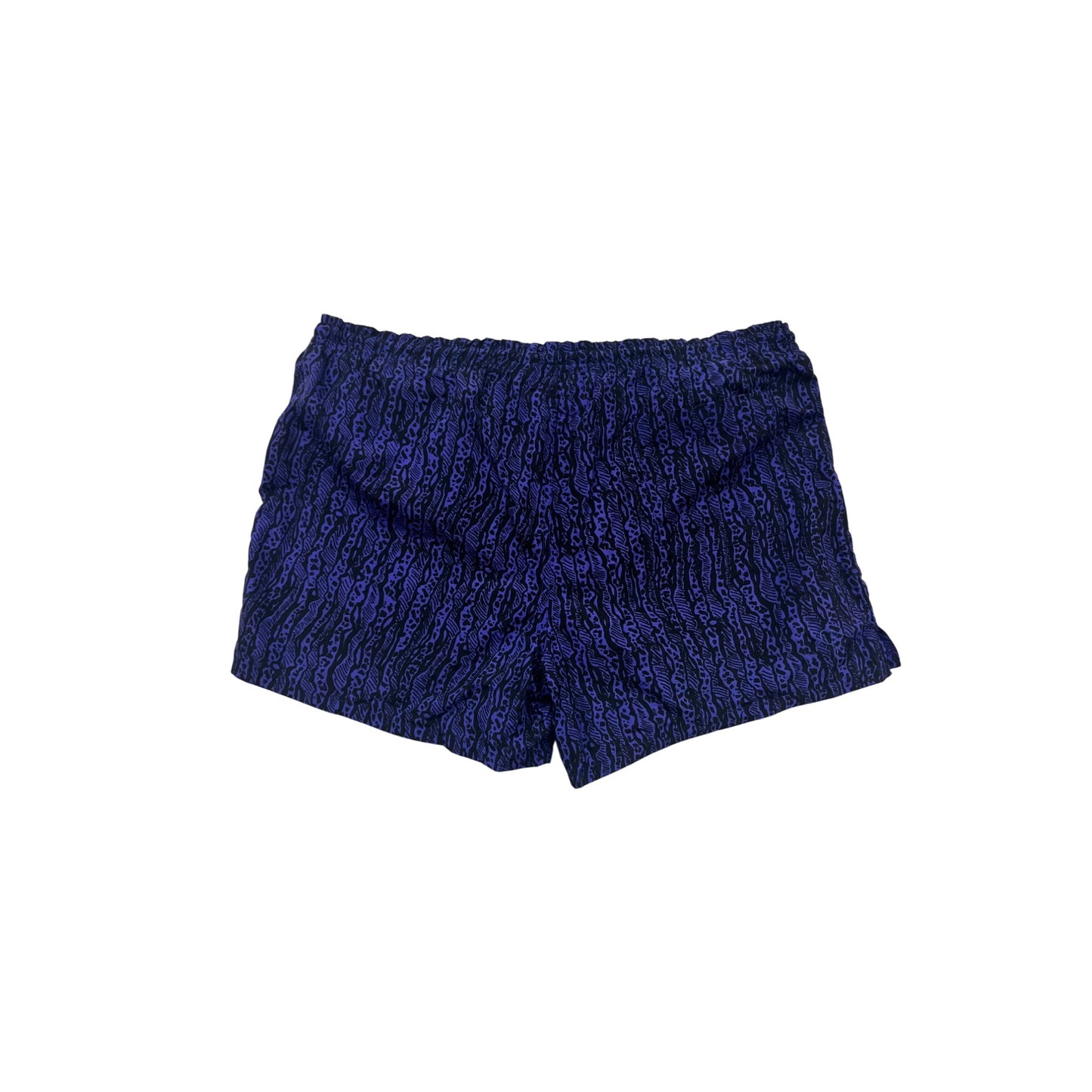 White Sierra Nylon Swim Shorts S Blue/Black Animal Print #204A