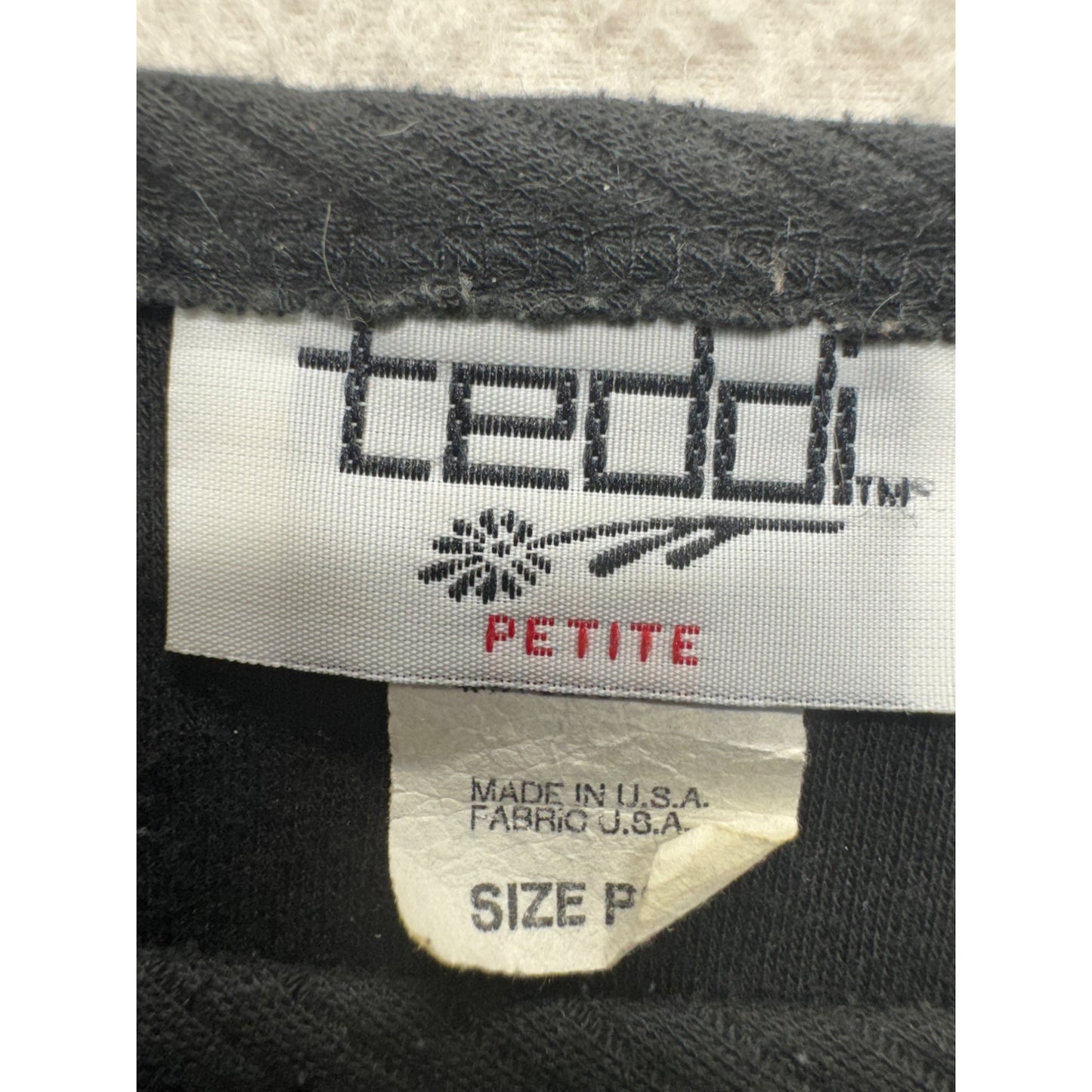 Giraffe Graphic Black Ribbed T-Shirt Petite Size PS Cotton Blend USA Made #9717