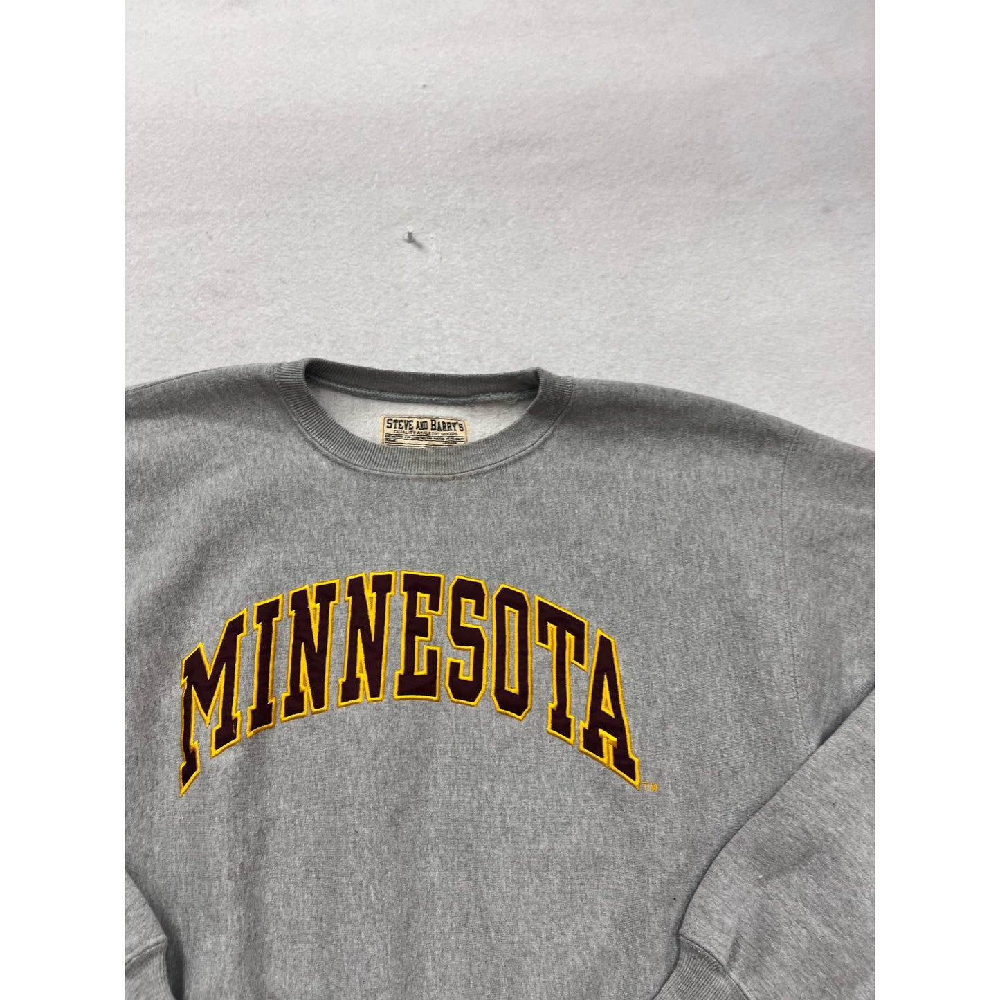 Vintage Steve & Barrys Minnesota Gray Crewneck  Sweatshirt XL #350A