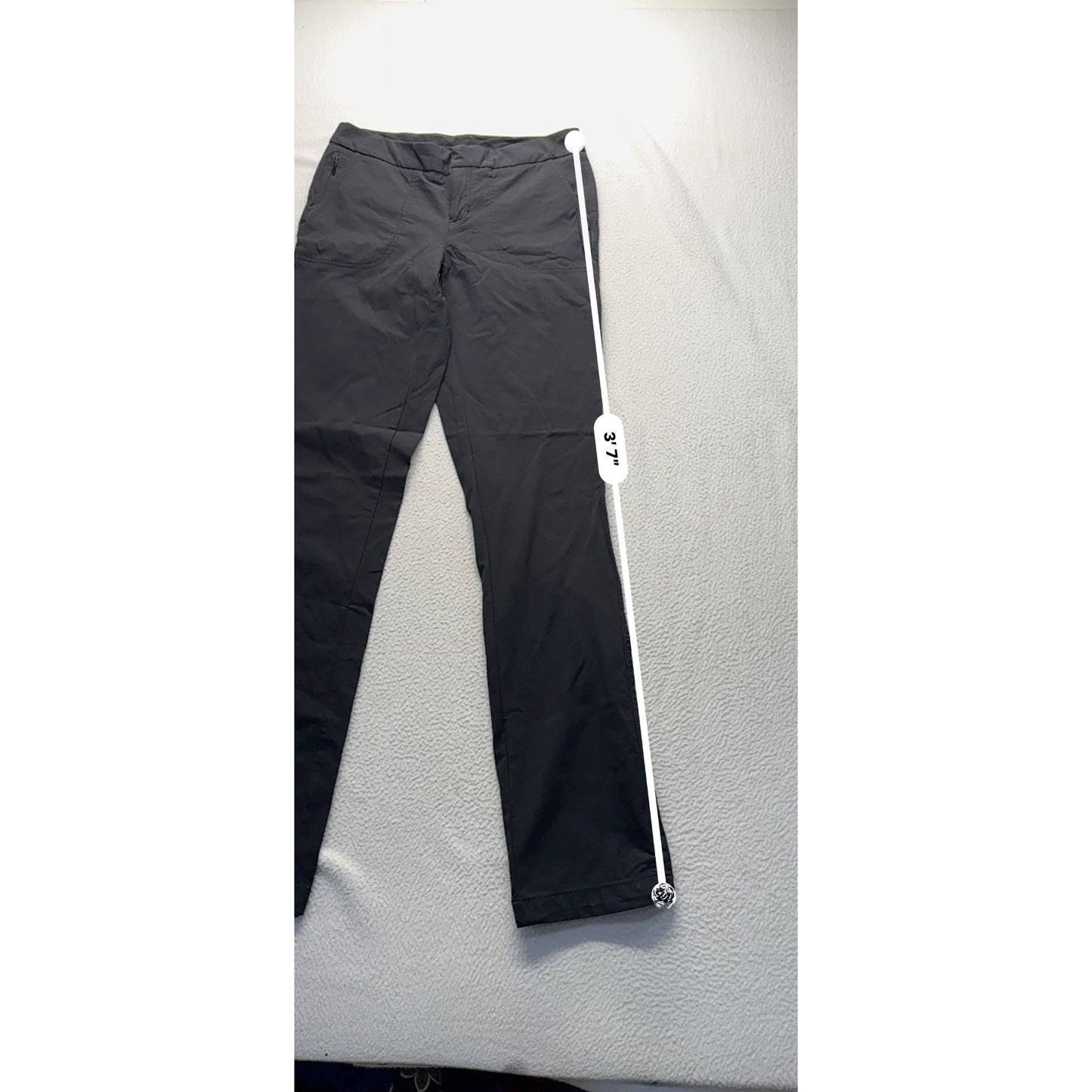 Womens Black Athleta Quick-Dry Stretch Pants With Zipper Pocket #7792