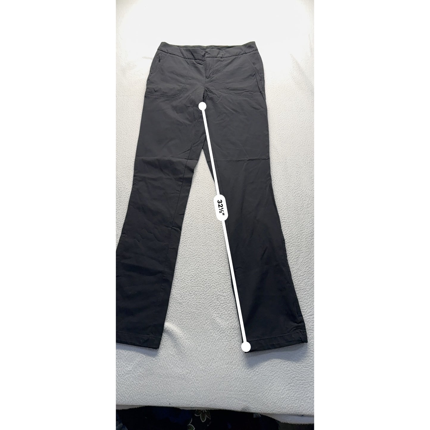 Womens Black Athleta Quick-Dry Stretch Pants With Zipper Pocket #7792
