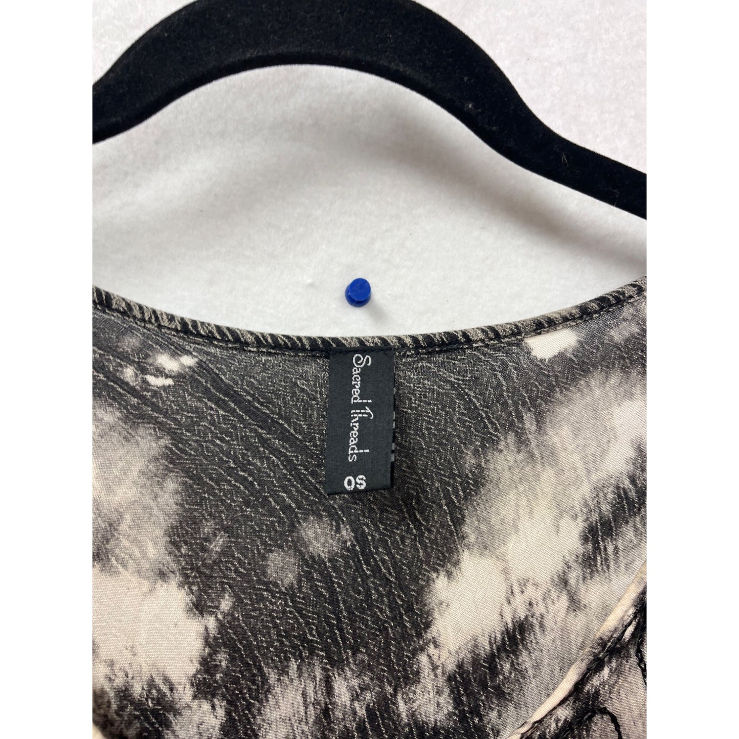 Handkerchief Hem Embroidered Tunic Dress OS By Sacred Threads #425A