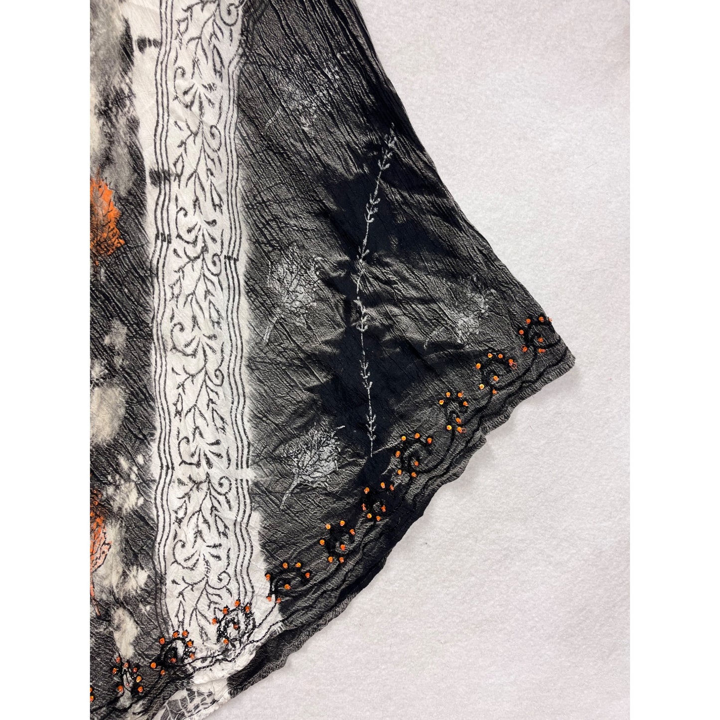 Handkerchief Hem Embroidered Tunic Dress OS By Sacred Threads #425A