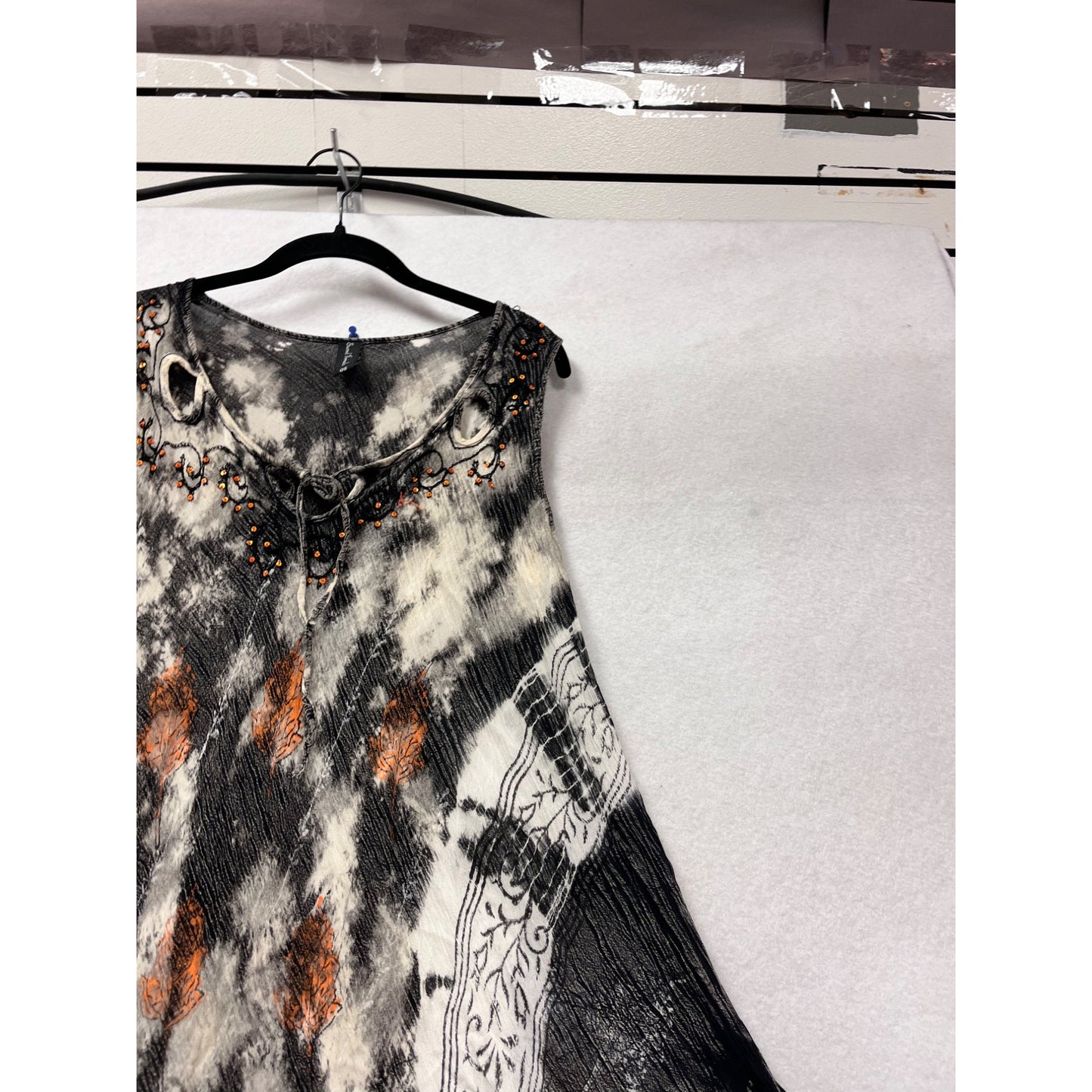 Handkerchief Hem Embroidered Tunic Dress OS By Sacred Threads #425A