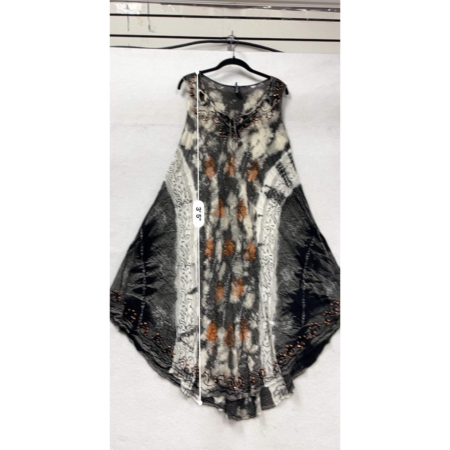 Handkerchief Hem Embroidered Tunic Dress OS By Sacred Threads #425A