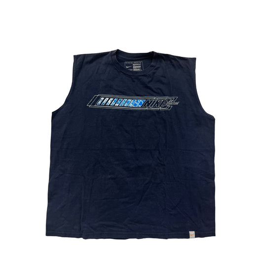 Nike Mens XL Navy Blue Sleeveless Graphic Tank Top #6526
