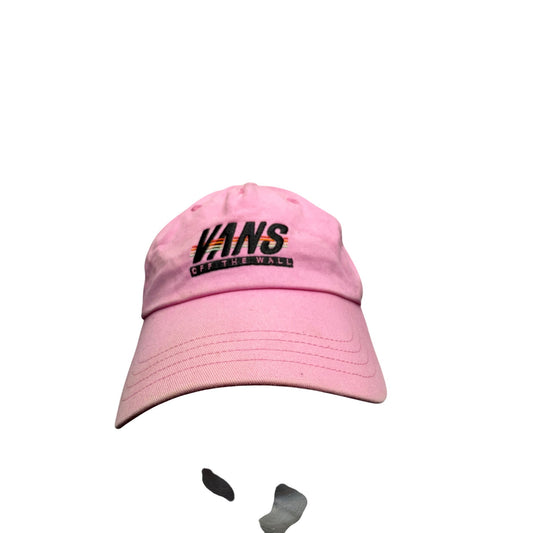 Vans Pink Cotton Baseball Cap Adjustable Strap "Off The Wall" Logo #9744