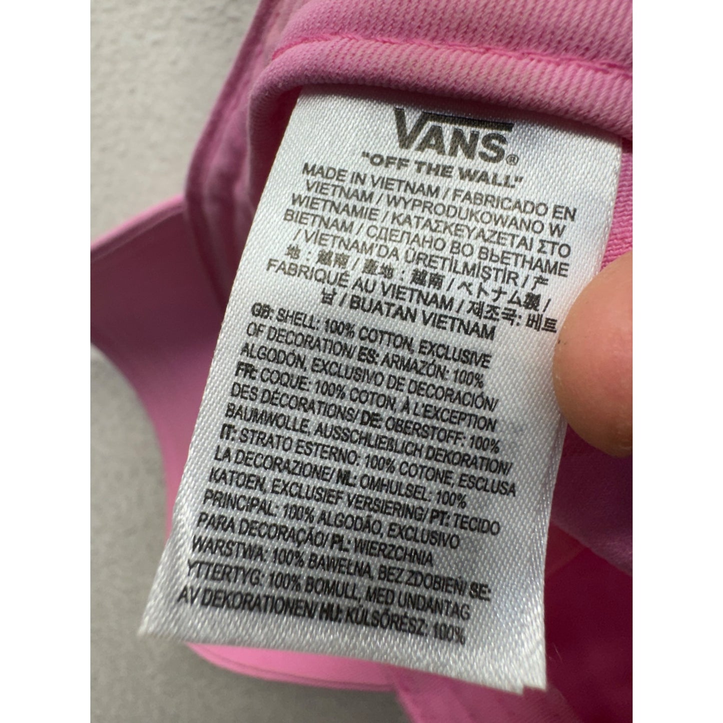 Vans Pink Cotton Baseball Cap Adjustable Strap "Off The Wall" Logo #9744