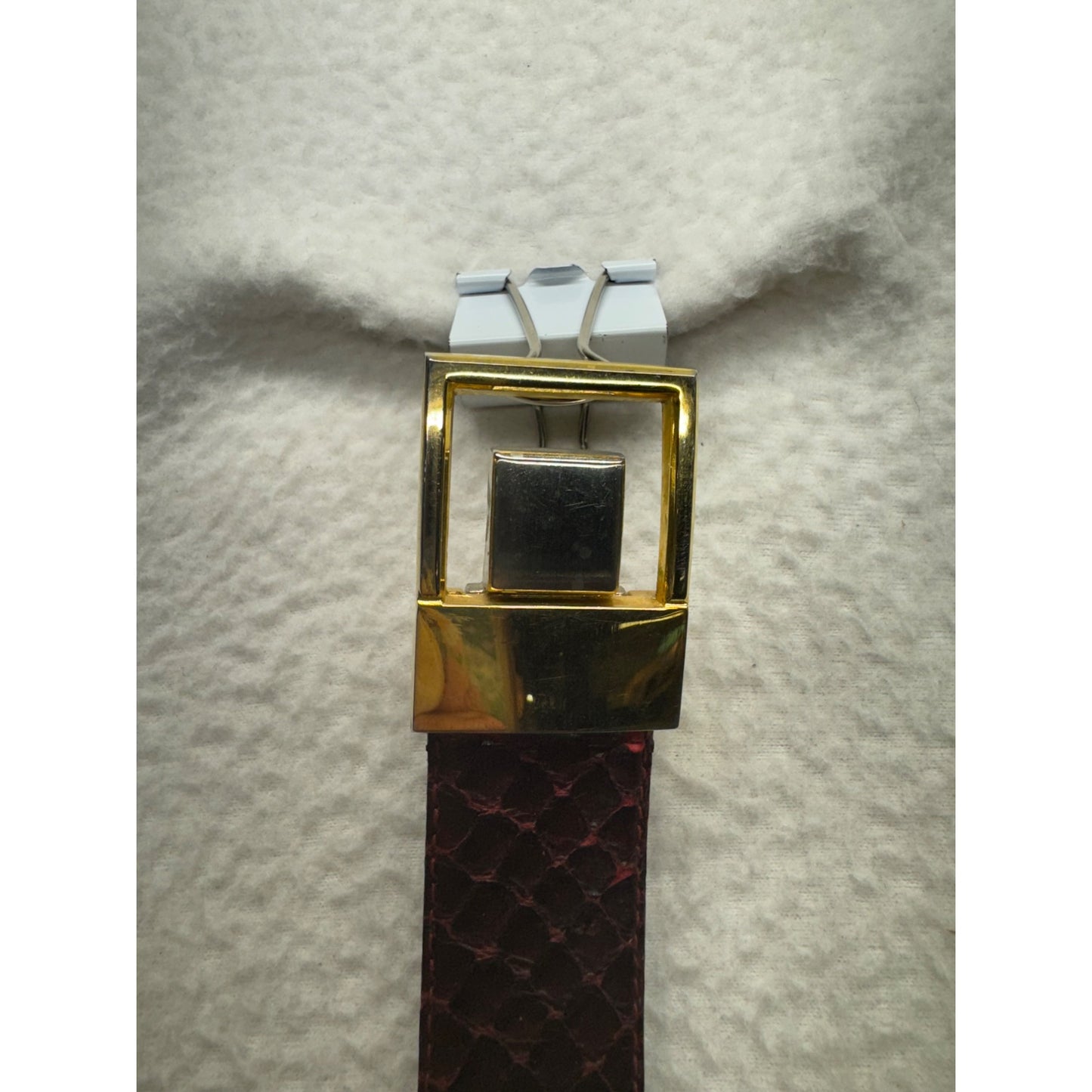 Luxury Leather Belt With Unique Gold & Silver Buckle Snakeskin Texture #68B