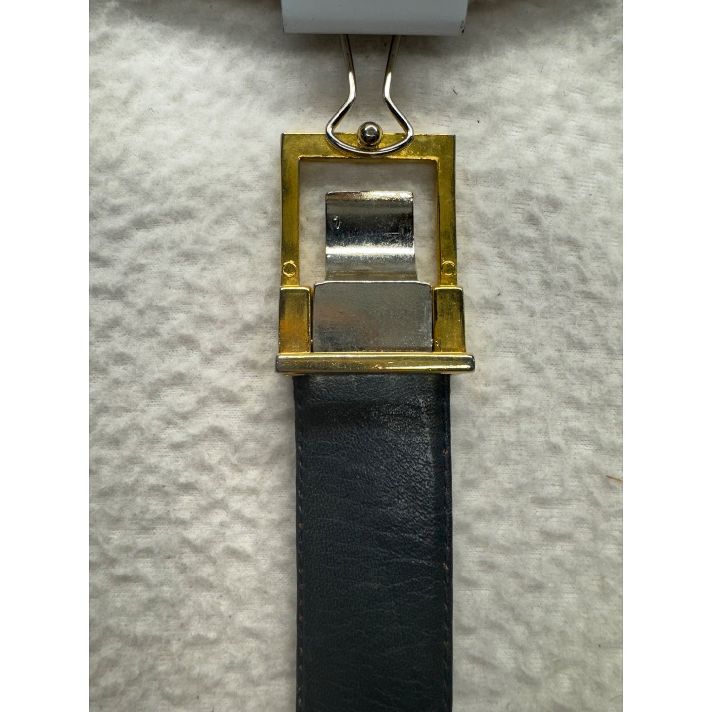 Luxury Leather Belt With Unique Gold & Silver Buckle Snakeskin Texture #68B