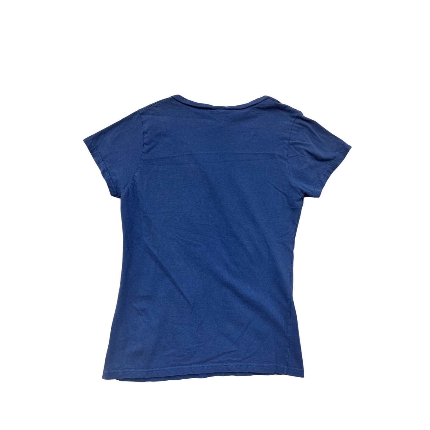 Chicago Cubs Womens Large V-Neck Blue T-Shirt Genuine Merchandise #6745