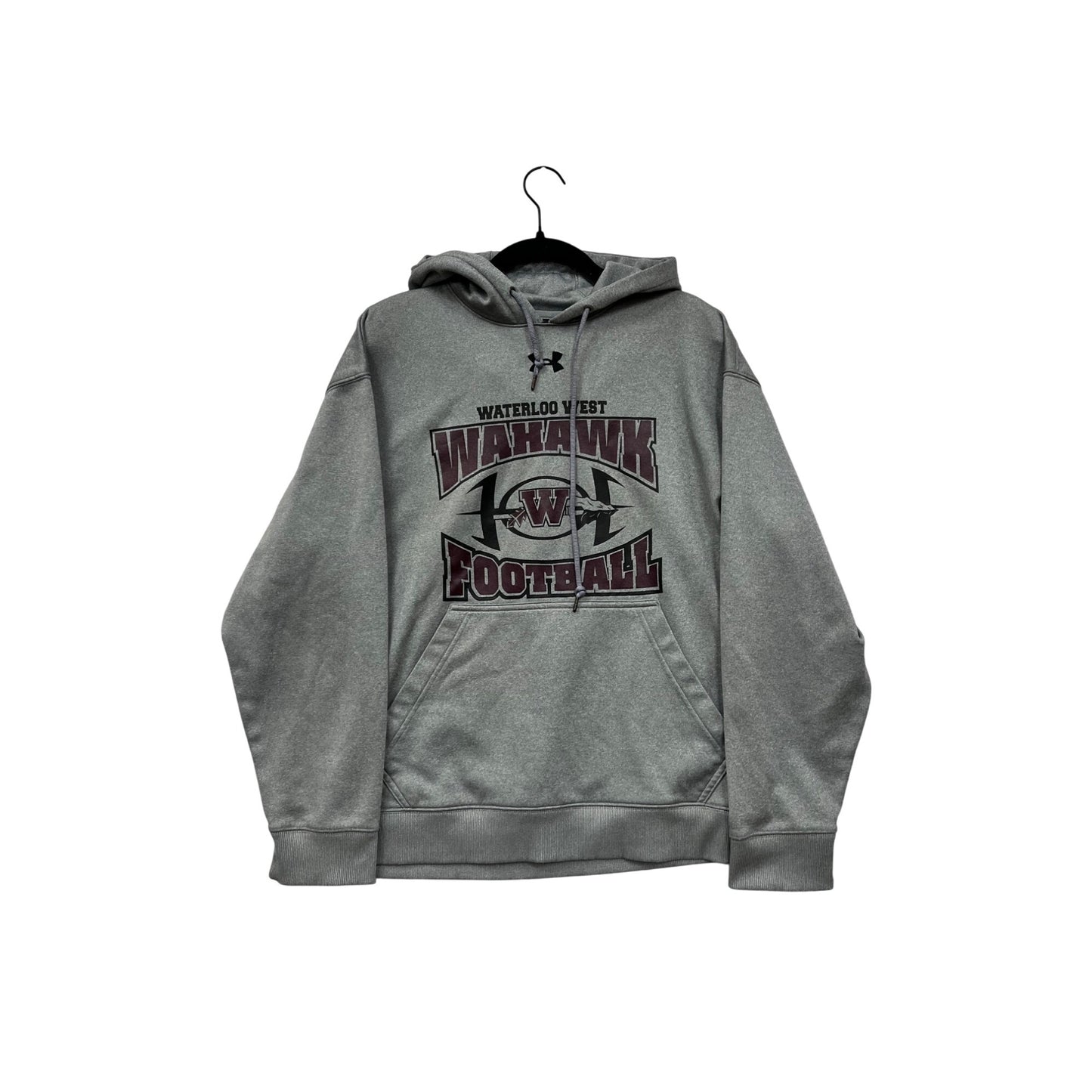 Under Armour Gray Waterloo West Wahawk Football Mens Hoodie M #8118