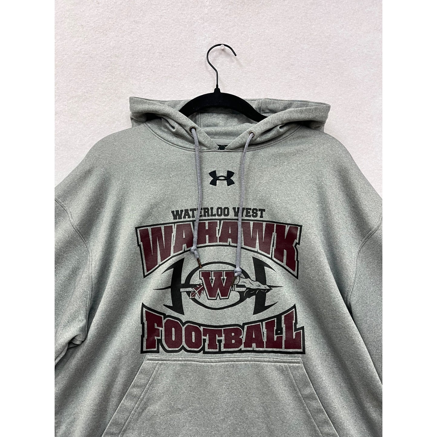 Under Armour Gray Waterloo West Wahawk Football Mens Hoodie M #8118