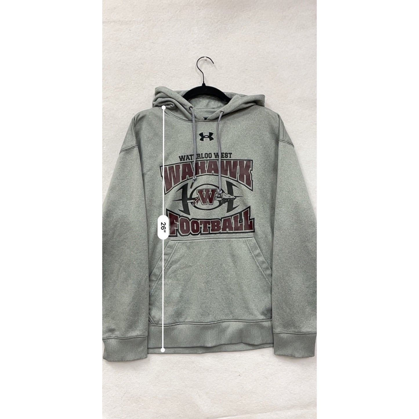 Under Armour Gray Waterloo West Wahawk Football Mens Hoodie M #8118