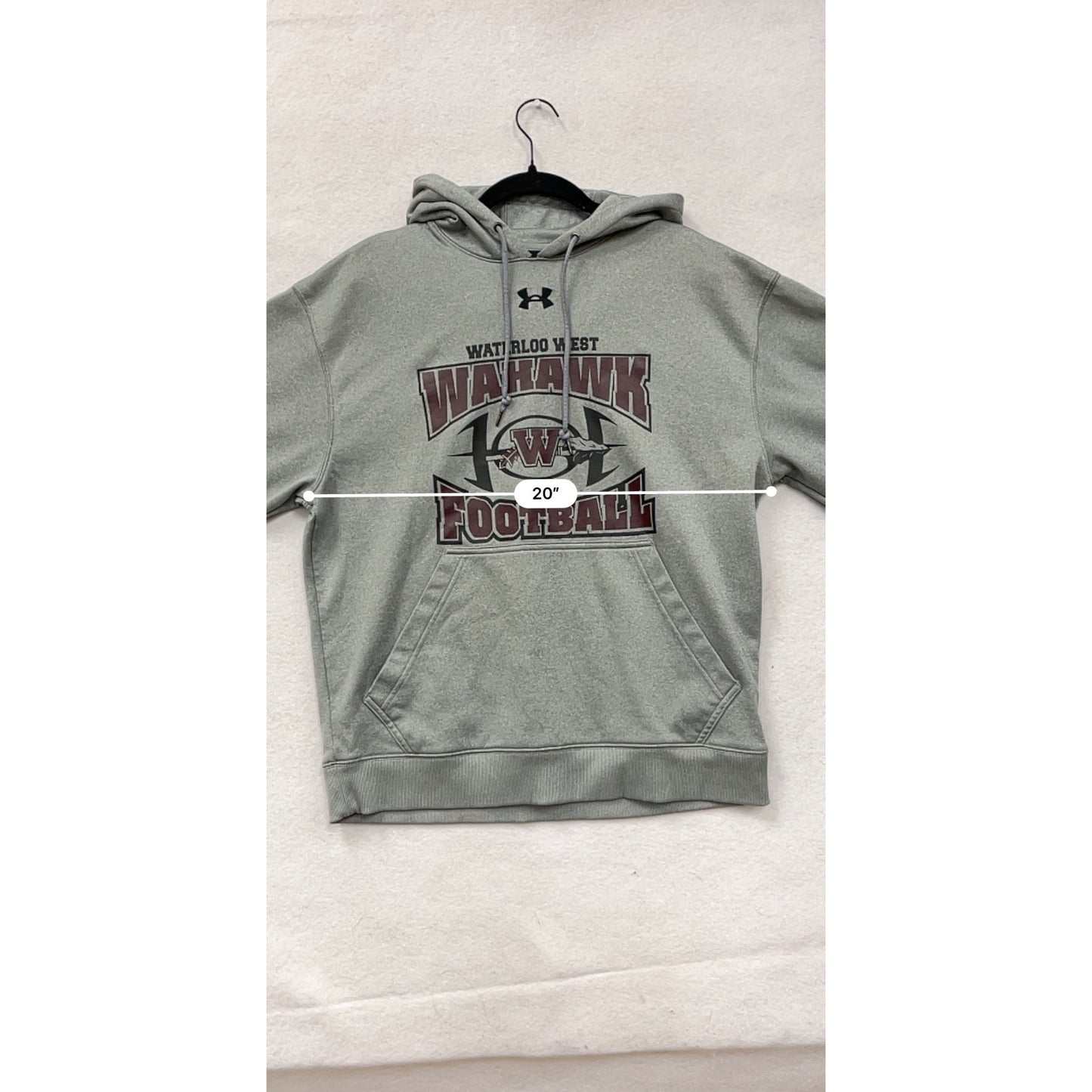 Under Armour Gray Waterloo West Wahawk Football Mens Hoodie M #8118