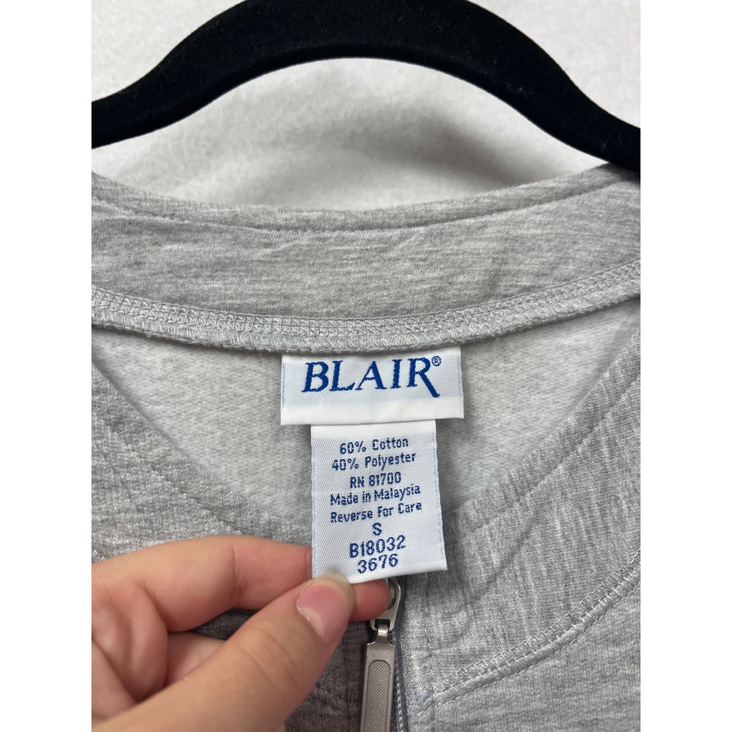 Blair Gray Long Zip-Up Duster Cardigan S #414A