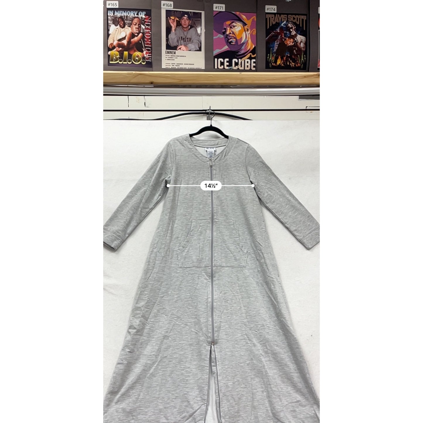 Blair Gray Long Zip-Up Duster Cardigan S #414A