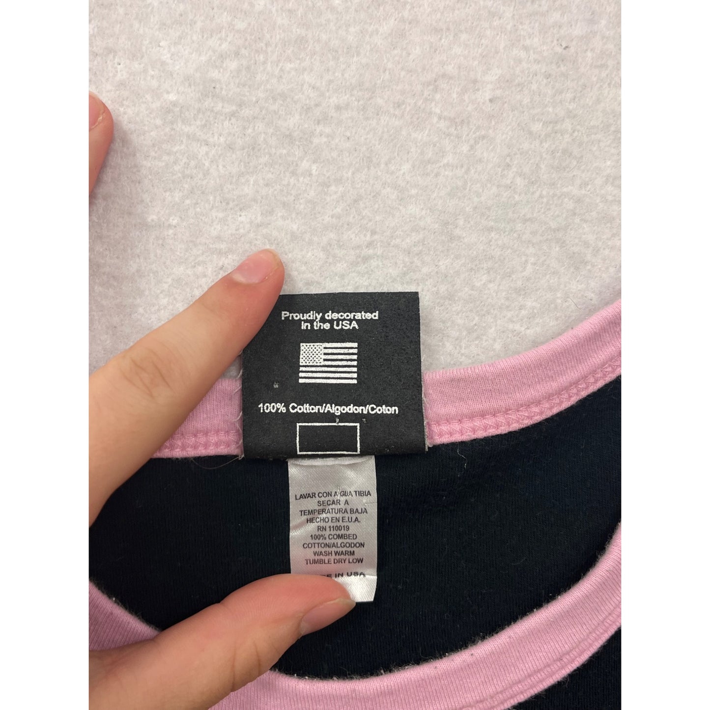 Corvette Logo Black & Pink Ringer T-Shirt #8505