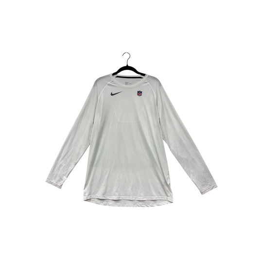 Nike NFL White Dri-Fit Long Sleeve Shirt Mens L #8104