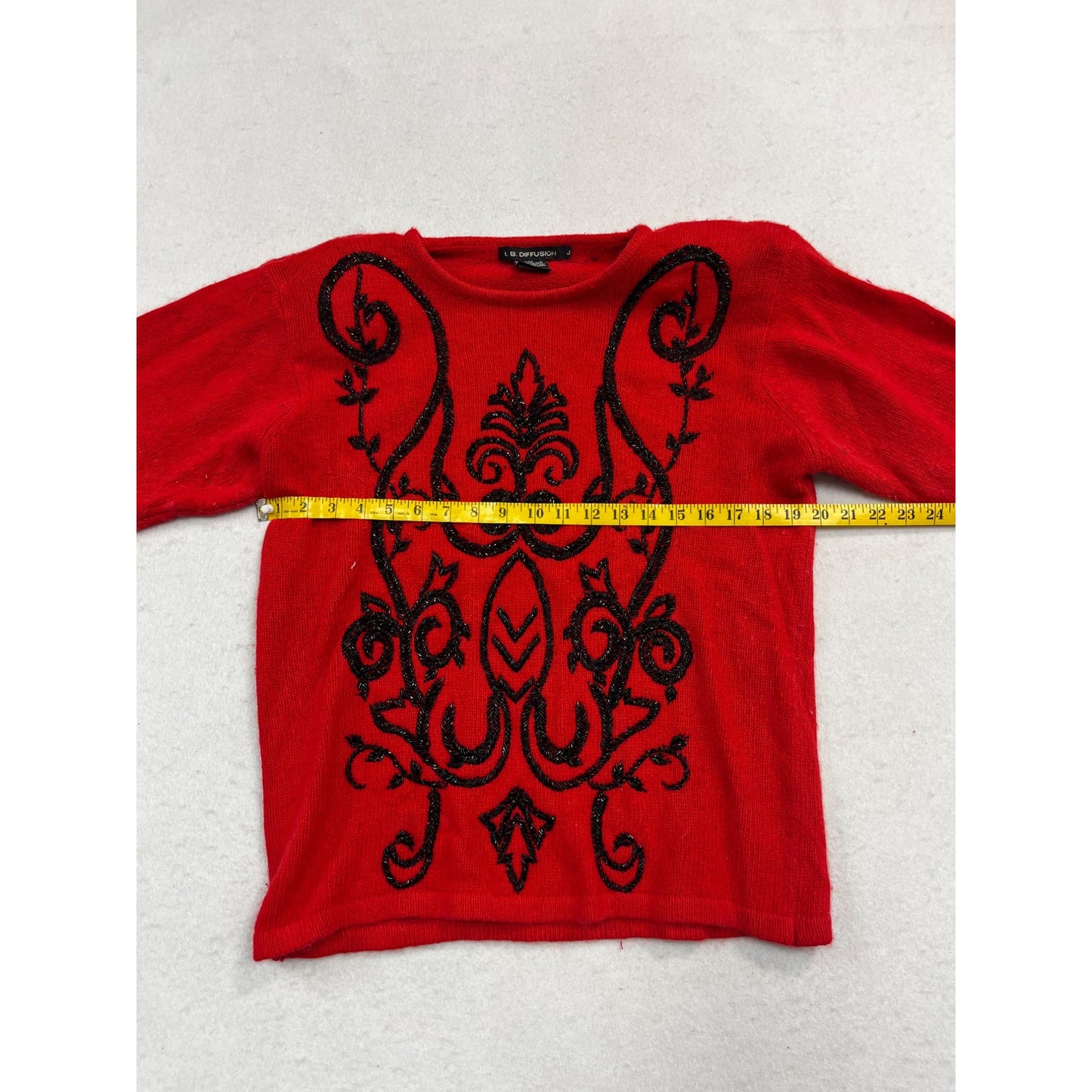 Vintage I. B. Diffusion Red Sweater #2625