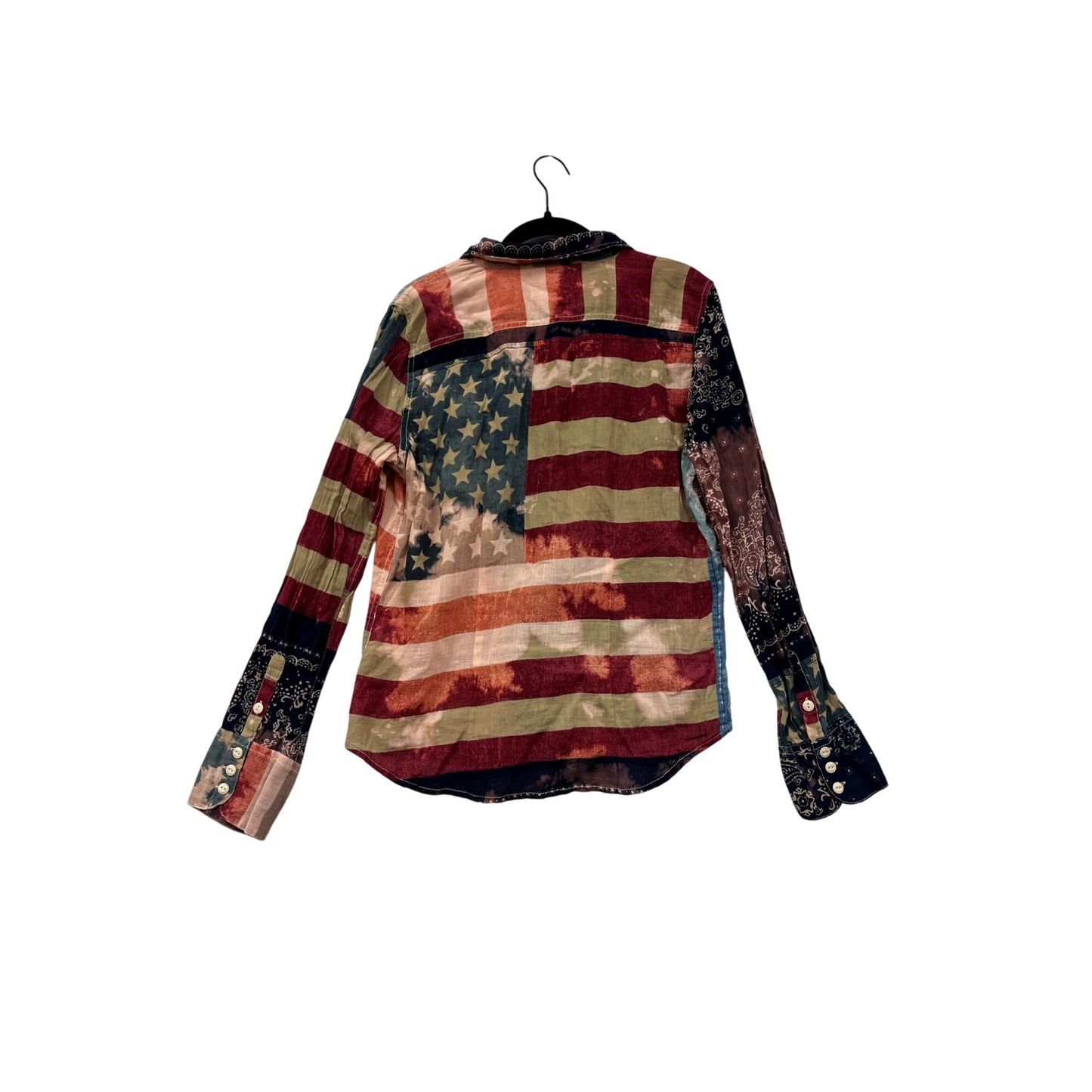 Denim & Supply Ralph Lauren Womens American Flag Shirt Size LG #8915