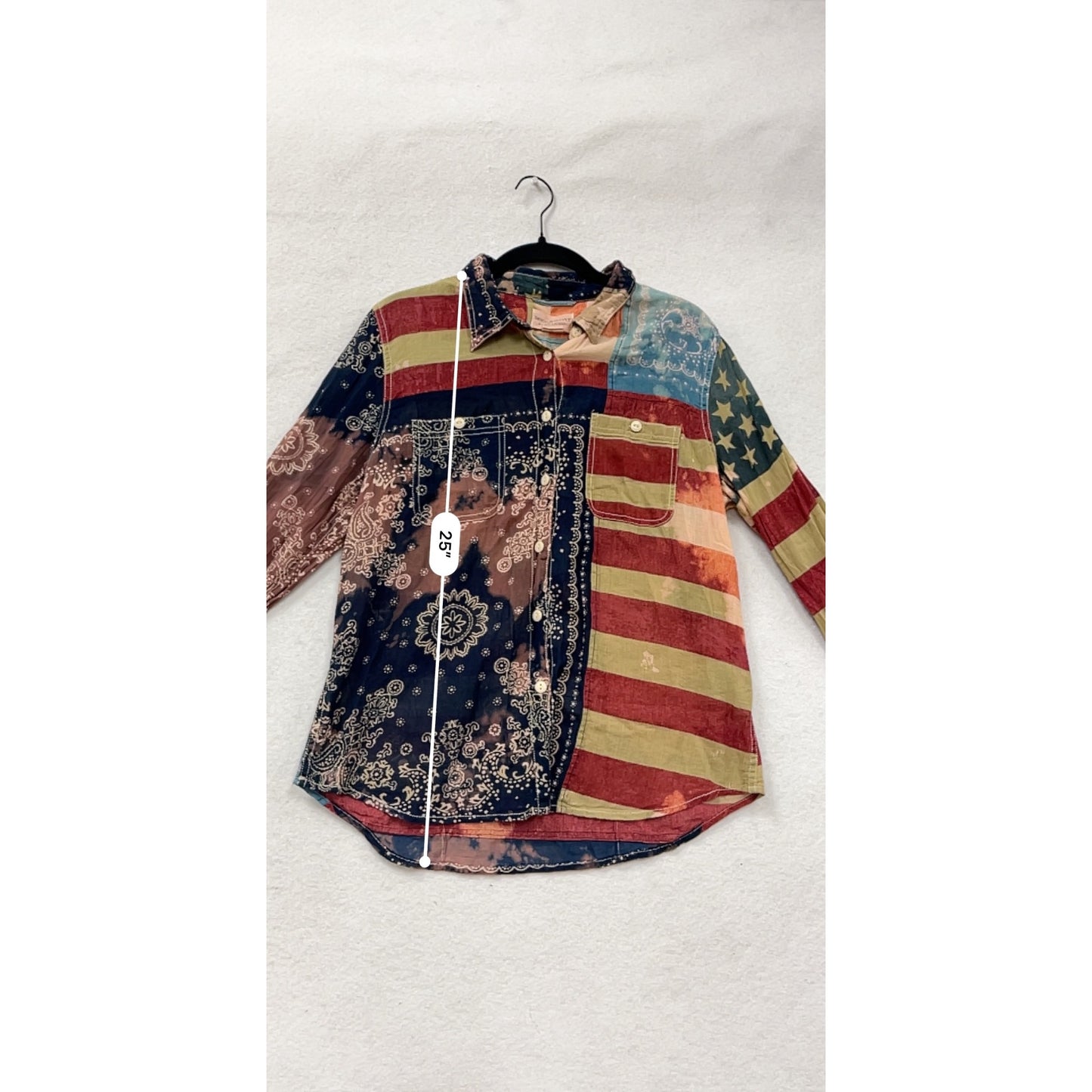 Denim & Supply Ralph Lauren Womens American Flag Shirt Size LG #8915