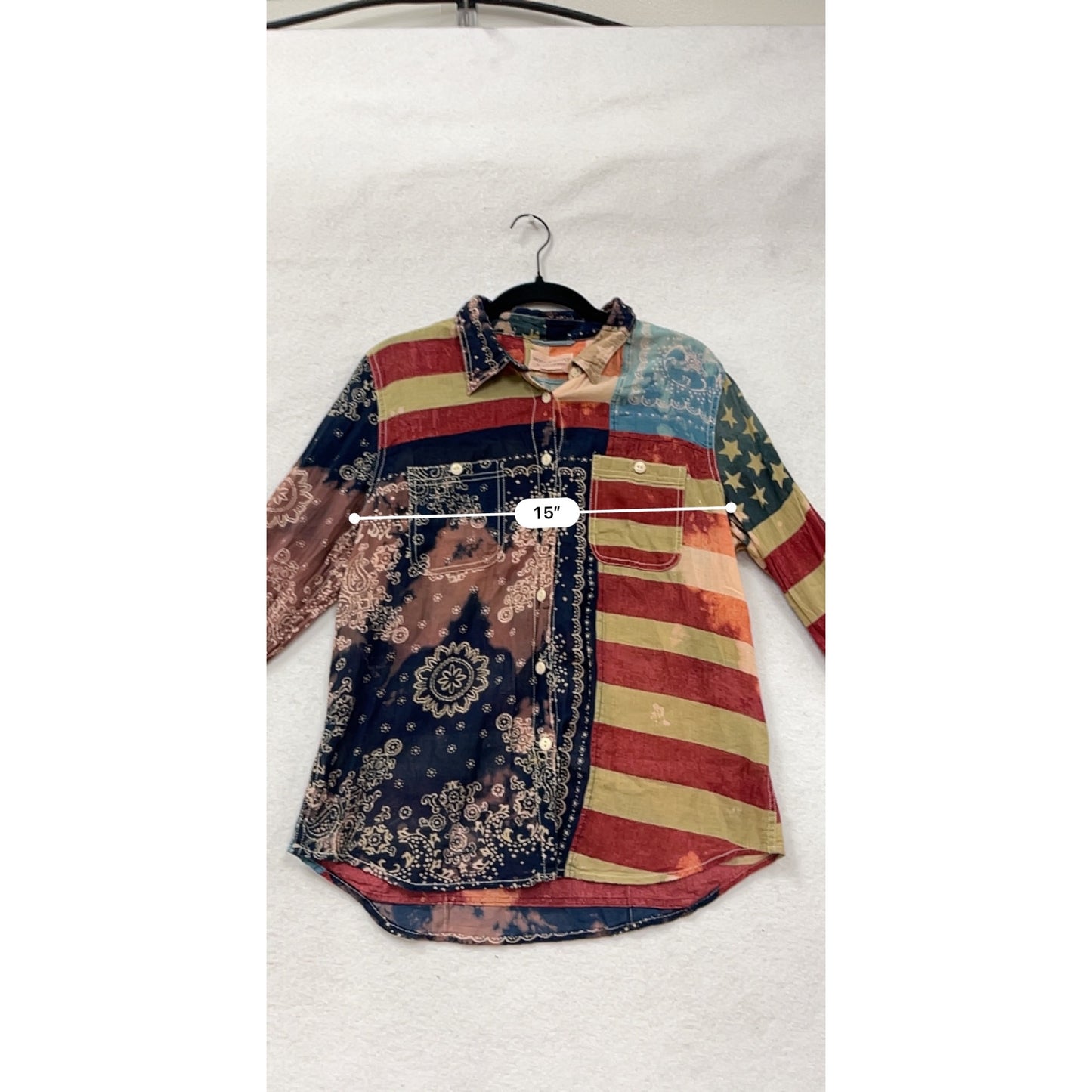 Denim & Supply Ralph Lauren Womens American Flag Shirt Size LG #8915