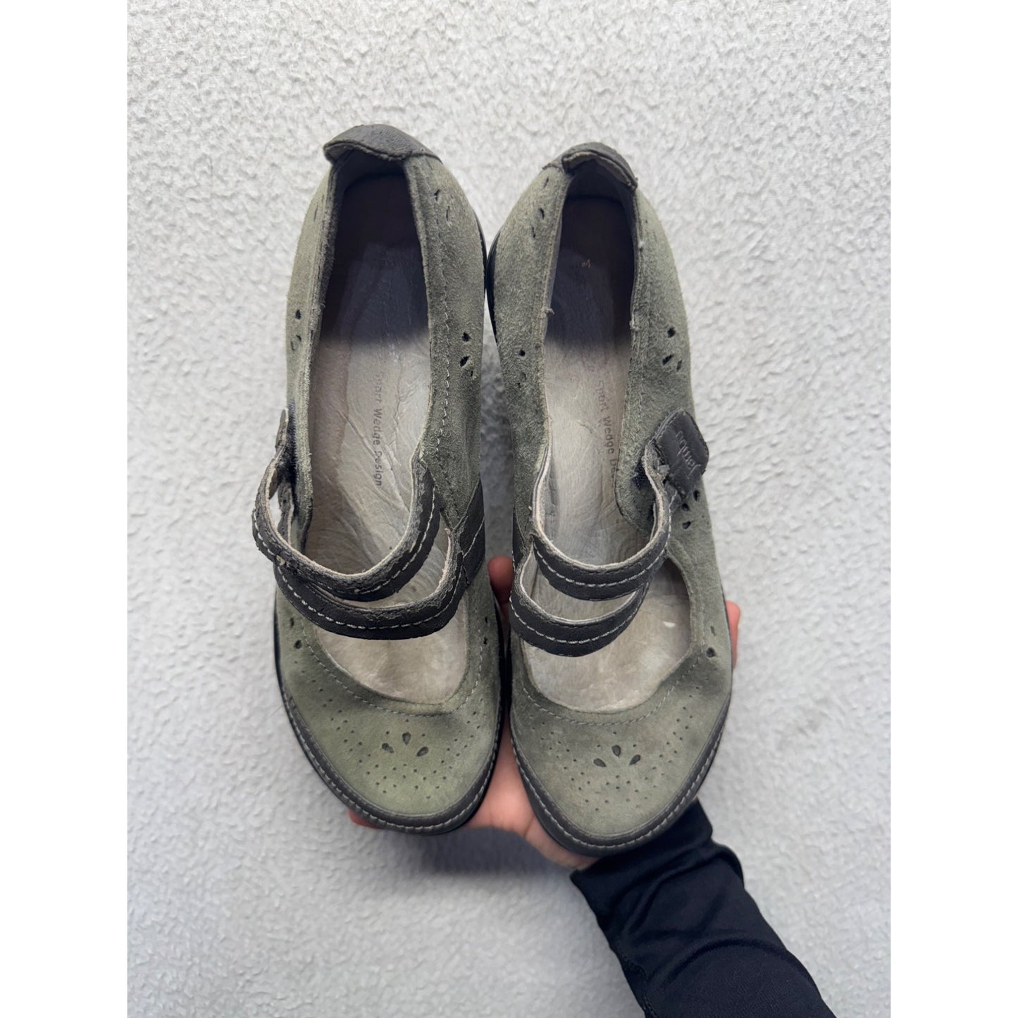 Dansko Green & Brown Mary Jane Shoes With Adjustable Straps #9471