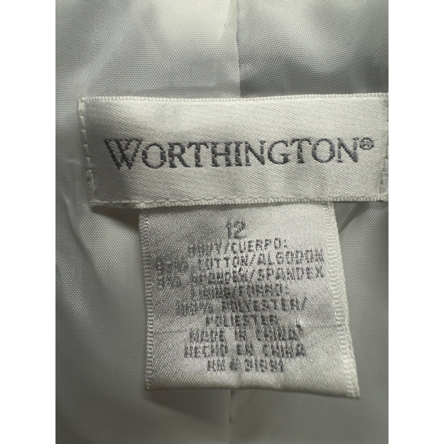 Worthington Black & White Floral Print Blazer Size 12 Polyester #9422