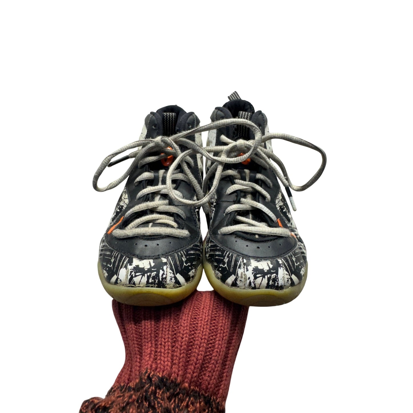 Nike Little Posite One Sneakers Size 7Y Black/White 337B