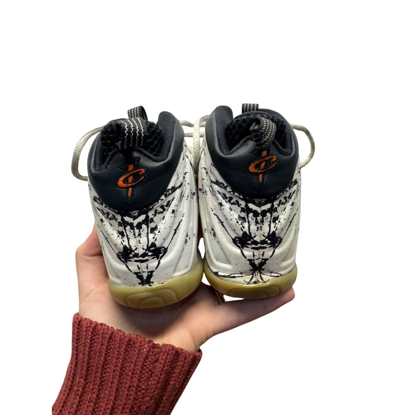 Nike Little Posite One Sneakers Size 7Y Black/White 337B