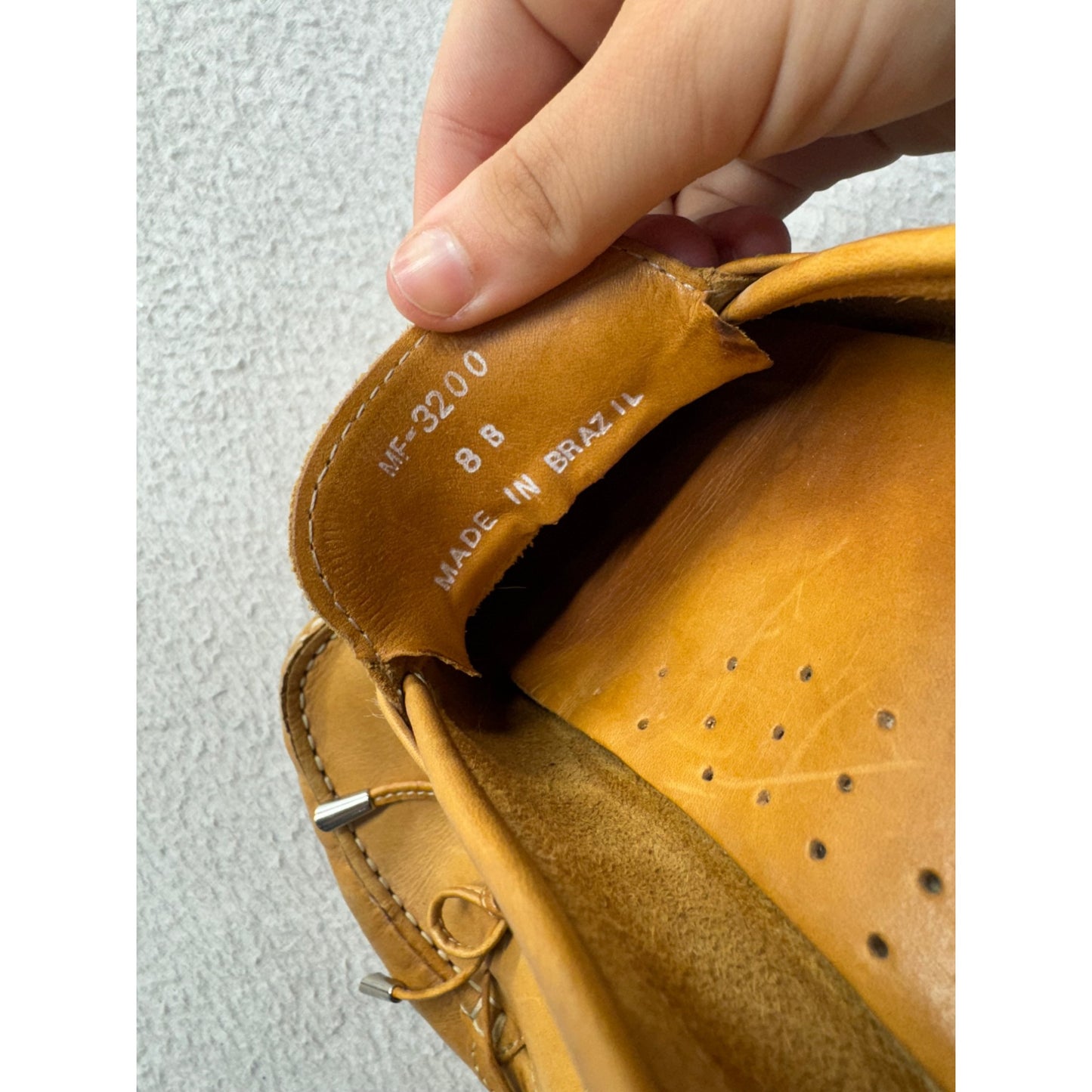 Leather Driving Moccasins With Pebbled Rubber Soles & Bow Detail - Tan #9736