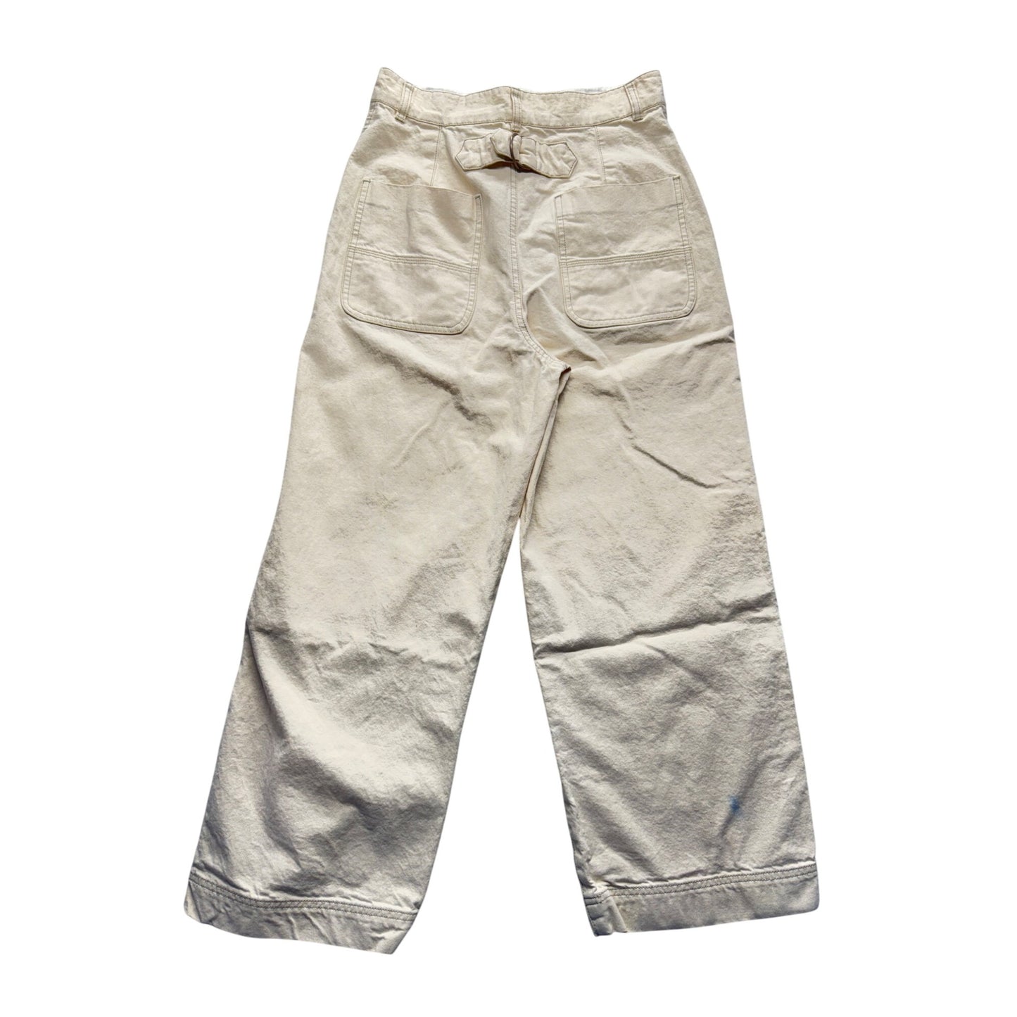 Free People Cream Wide-Leg Pants Size 4 100% Cotton #9040