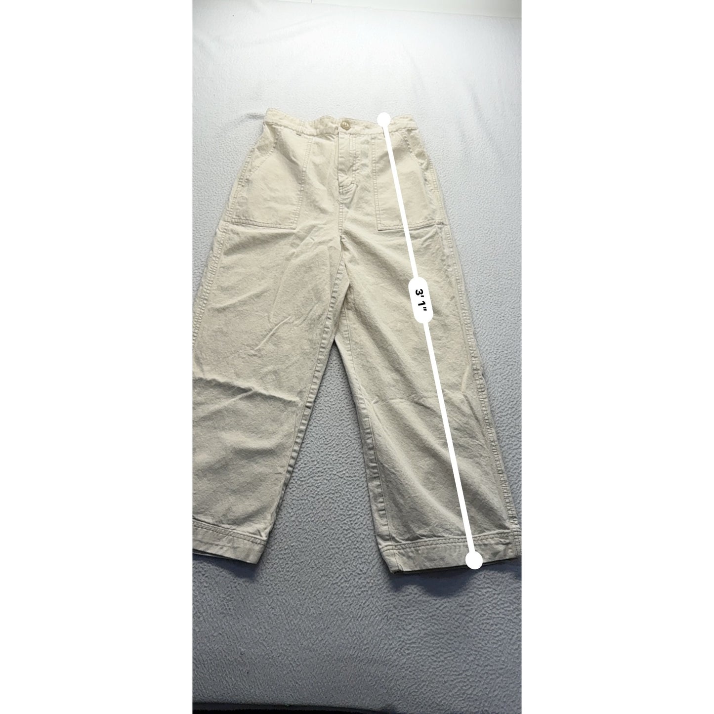 Free People Cream Wide-Leg Pants Size 4 100% Cotton #9040