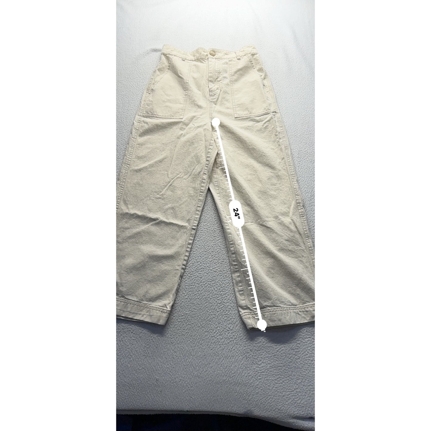 Free People Cream Wide-Leg Pants Size 4 100% Cotton #9040