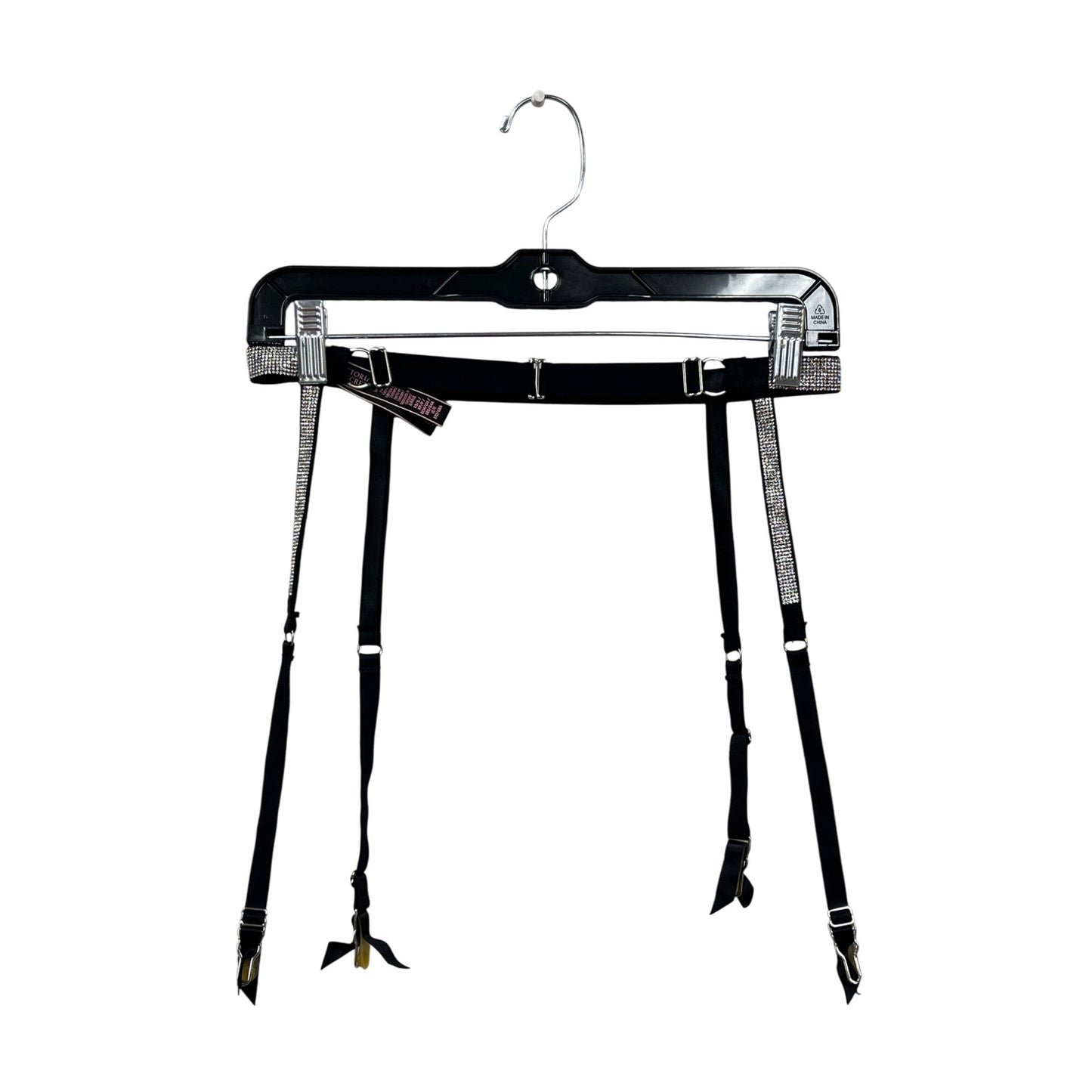 Victorias Secret Very Sexy Rhinestone Garter Belt Black XS #8743