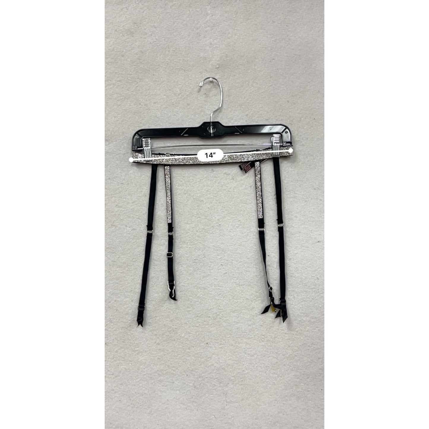 Victorias Secret Very Sexy Rhinestone Garter Belt Black XS #8743