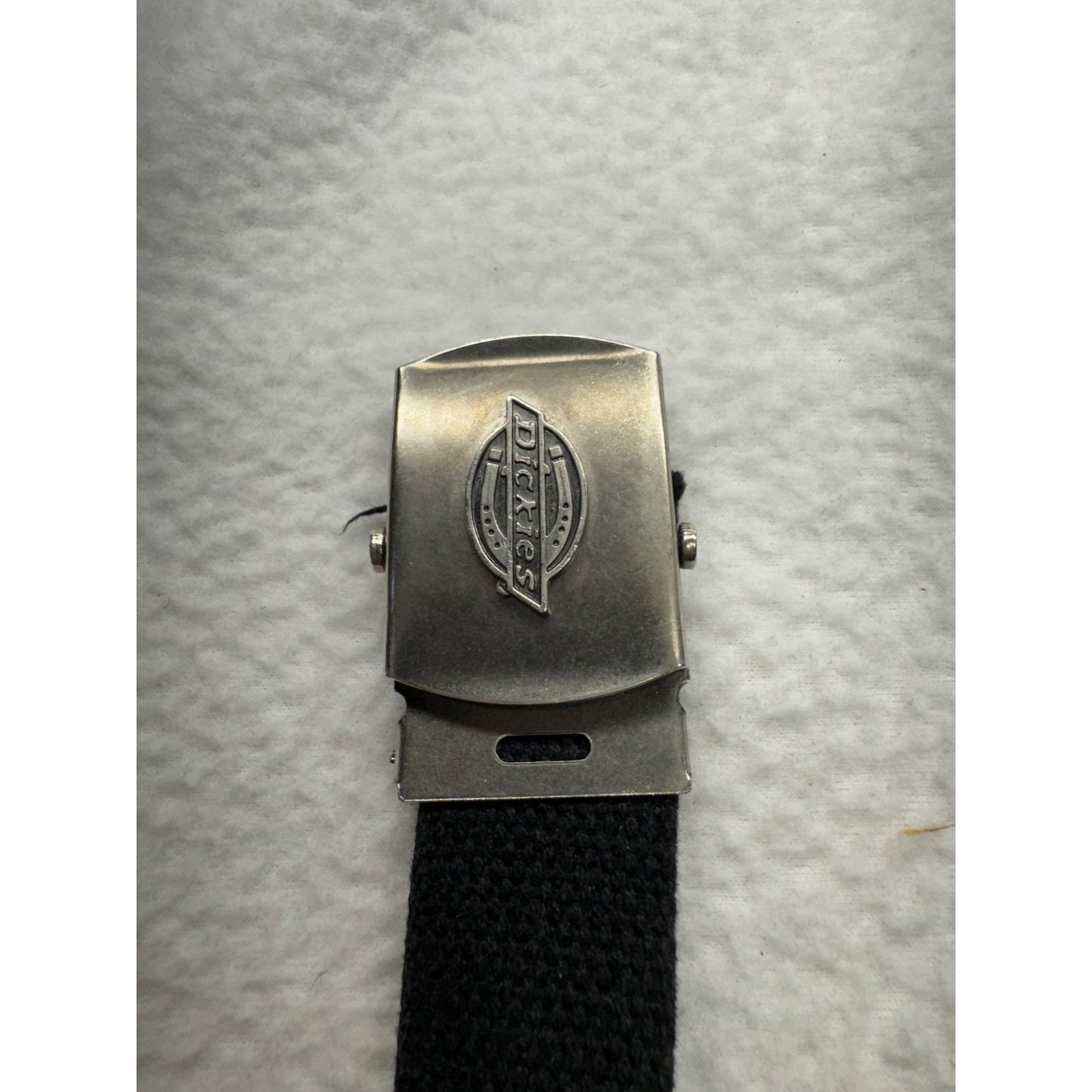 Dickies Black Canvas Belt With Silver Buckle #9897