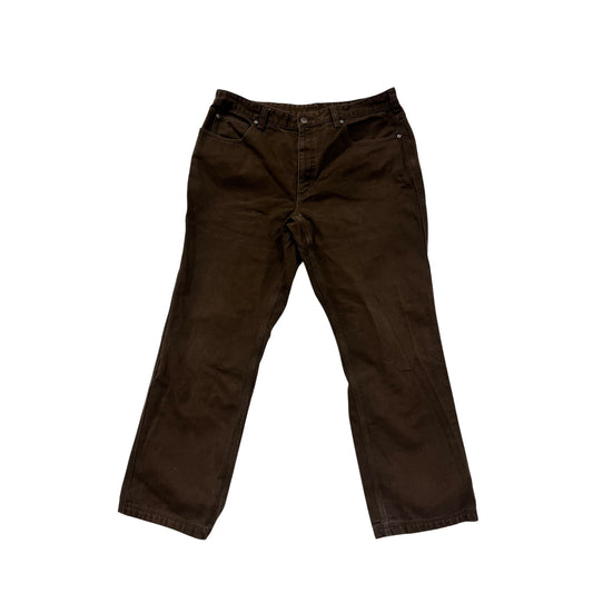 Mens Duluth Trading Co Brown Cotton Straight-Leg Pants 40x32 #6605