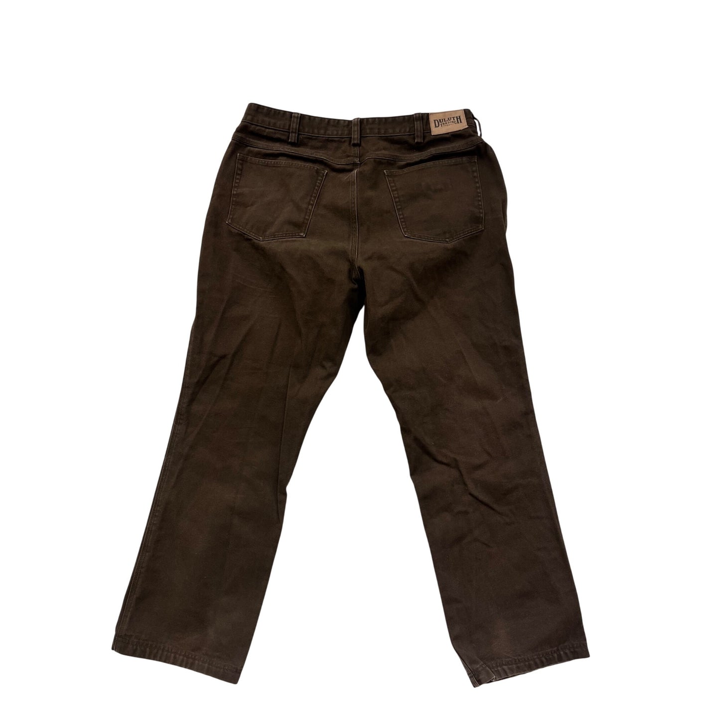 Mens Duluth Trading Co Brown Cotton Straight-Leg Pants 40x32 #6605