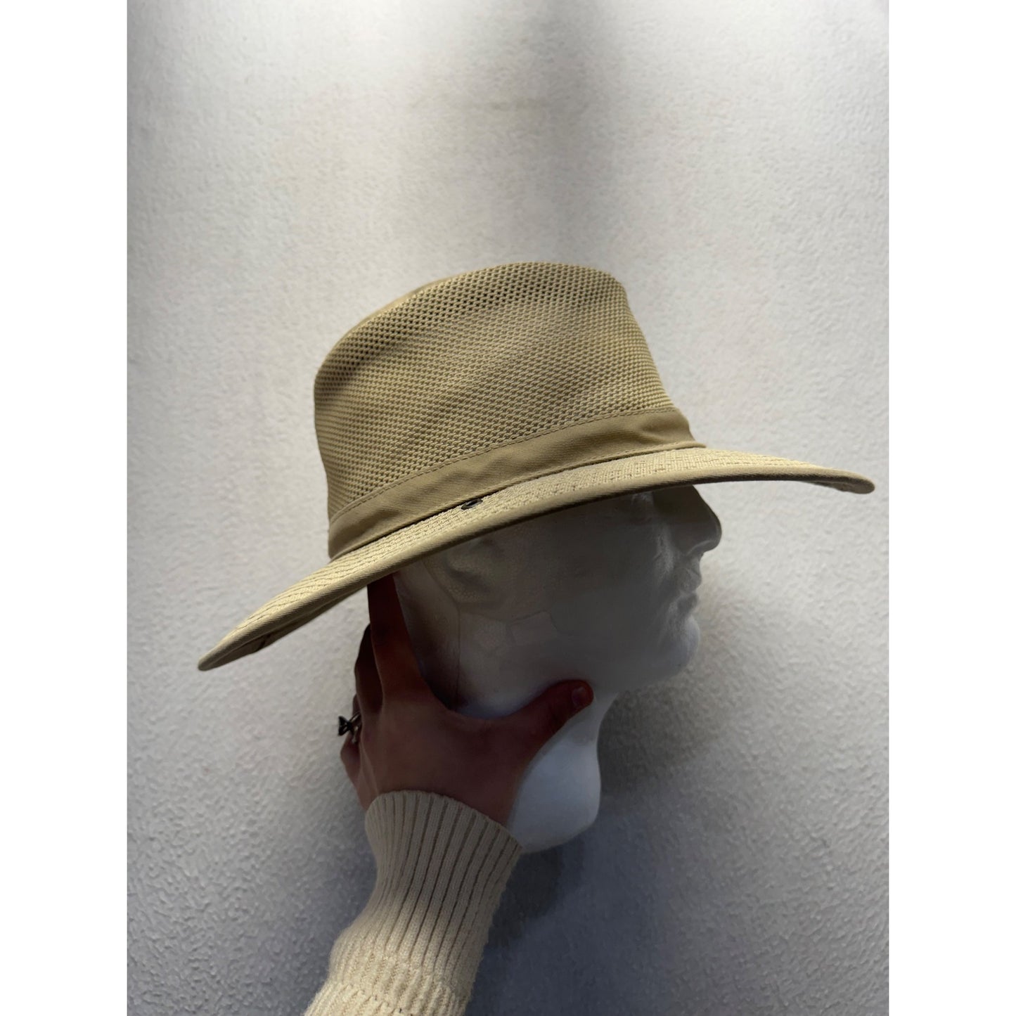 Mesh Safari Sun Hat Wide Brim Breathable Design Large Henschel Hat Co Beige #98B
